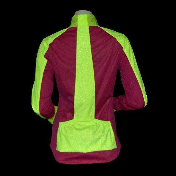 Albany Reflective Women's Softshell Jacket in Beetroot/Flo Lime