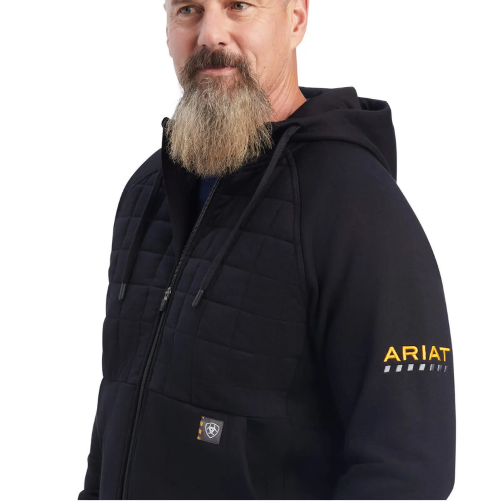 Ariat® Men's Rebar Regulator Full Zip Black Hoodie 10041492