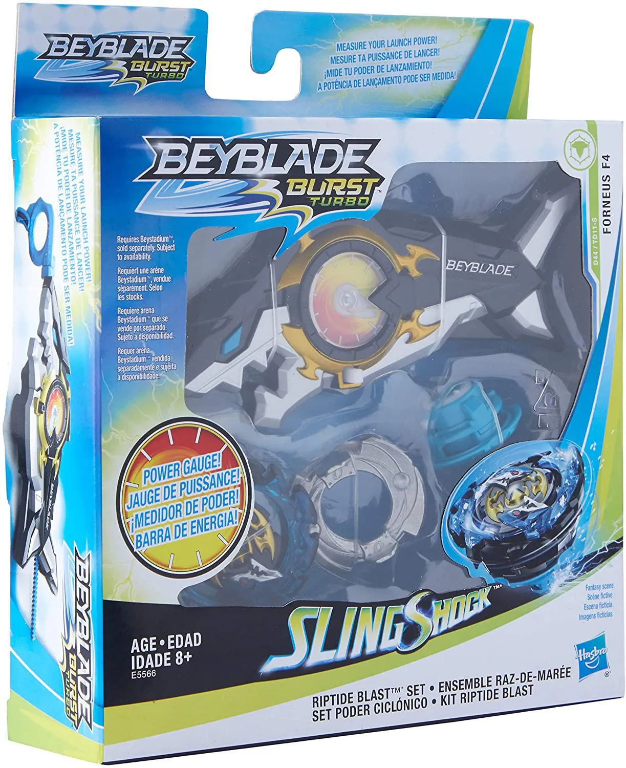 BEYBLADE Burst Turbo Slingshock Riptide Blast Set -- Right/Left-Spin Launcher with Right-Spin Battling Top, Age 8 