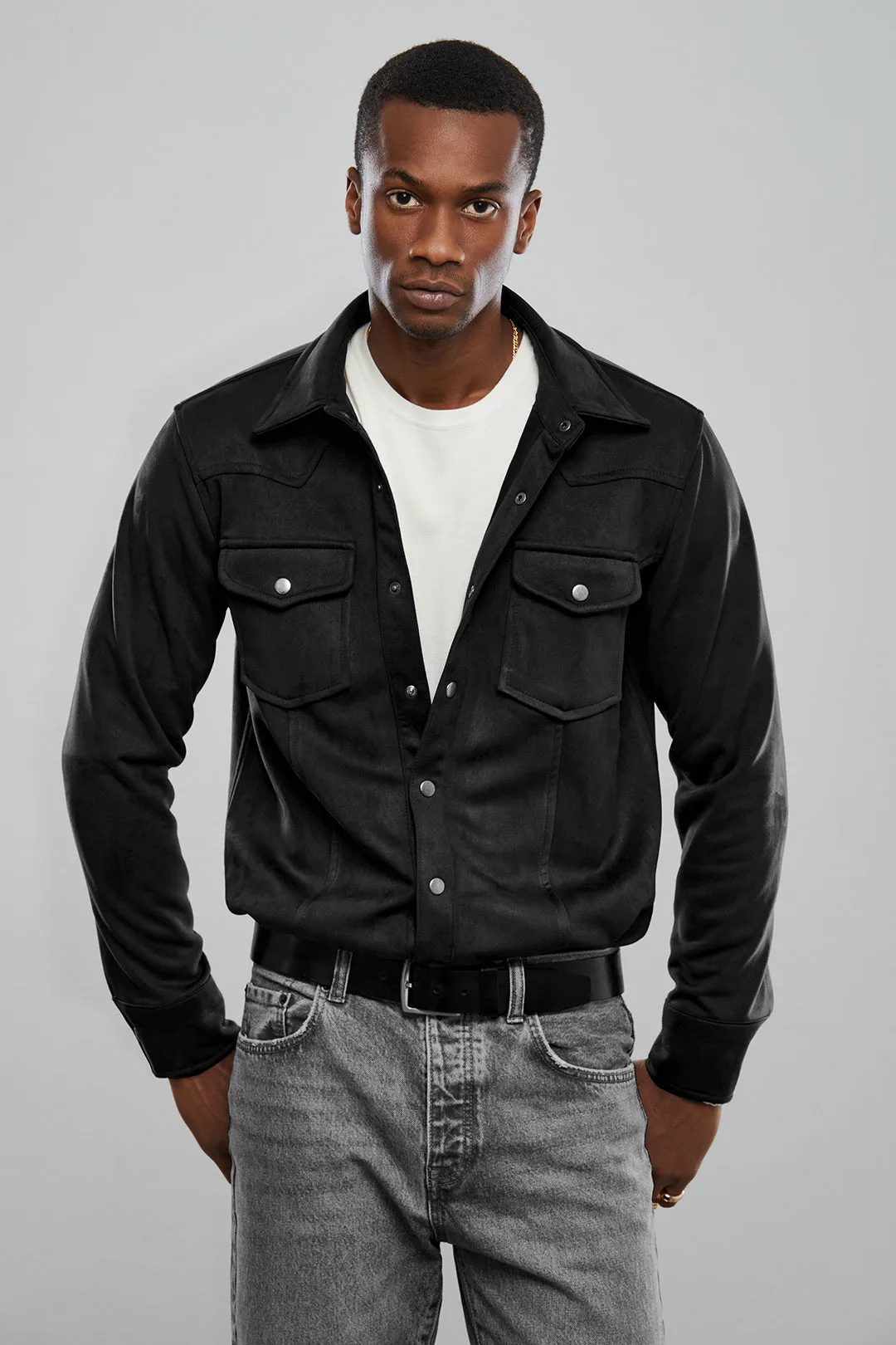 Black Western Overshirt