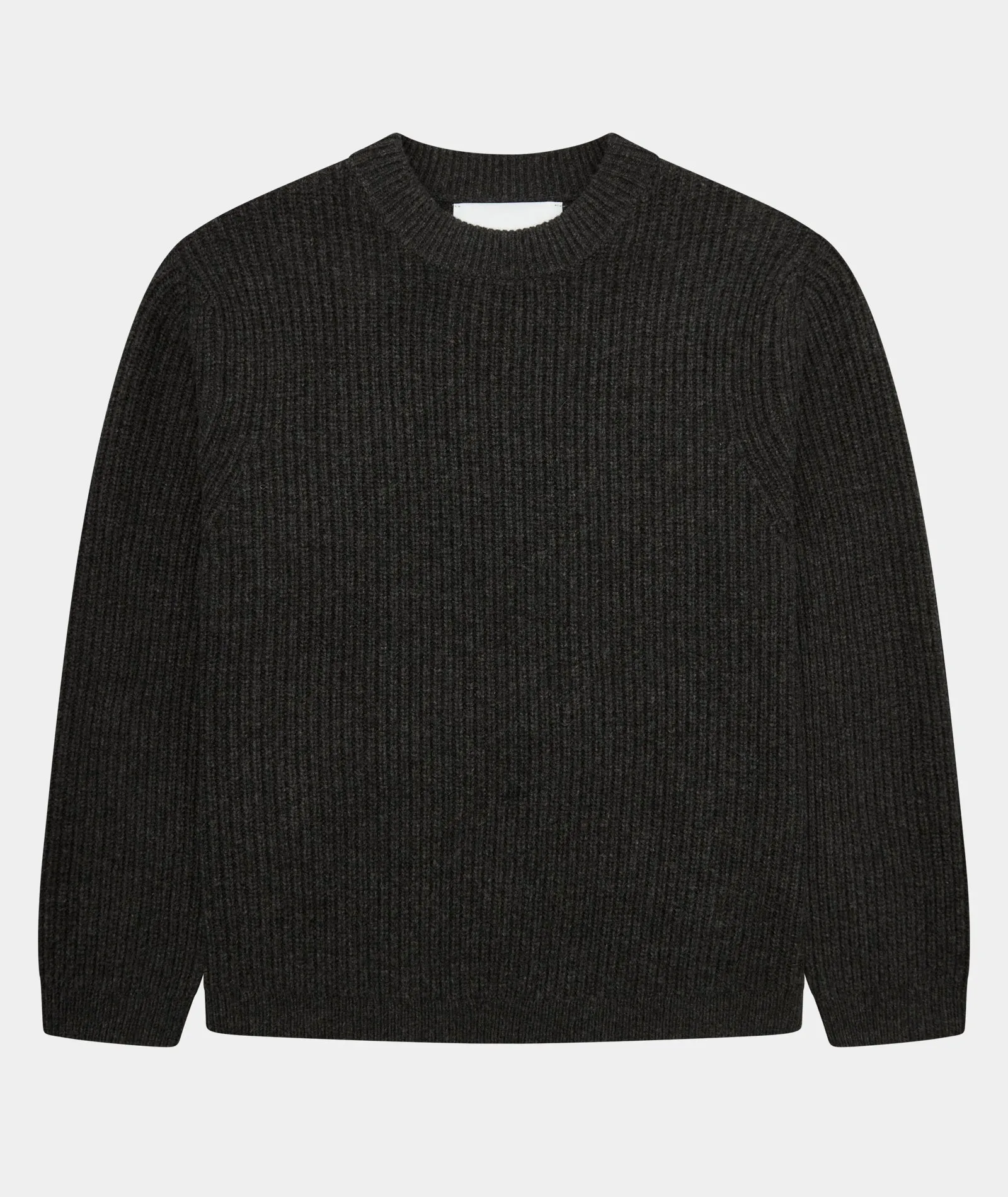 Boxy Wool Knit - Dark Grey Melange