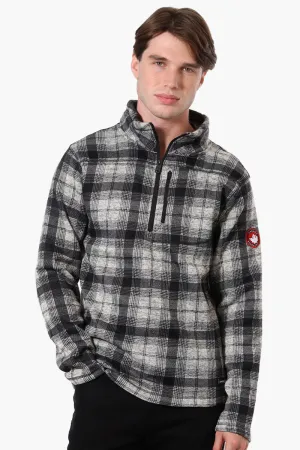 Canada Weather Gear Plaid Half Zip Sweatshirt - Grey