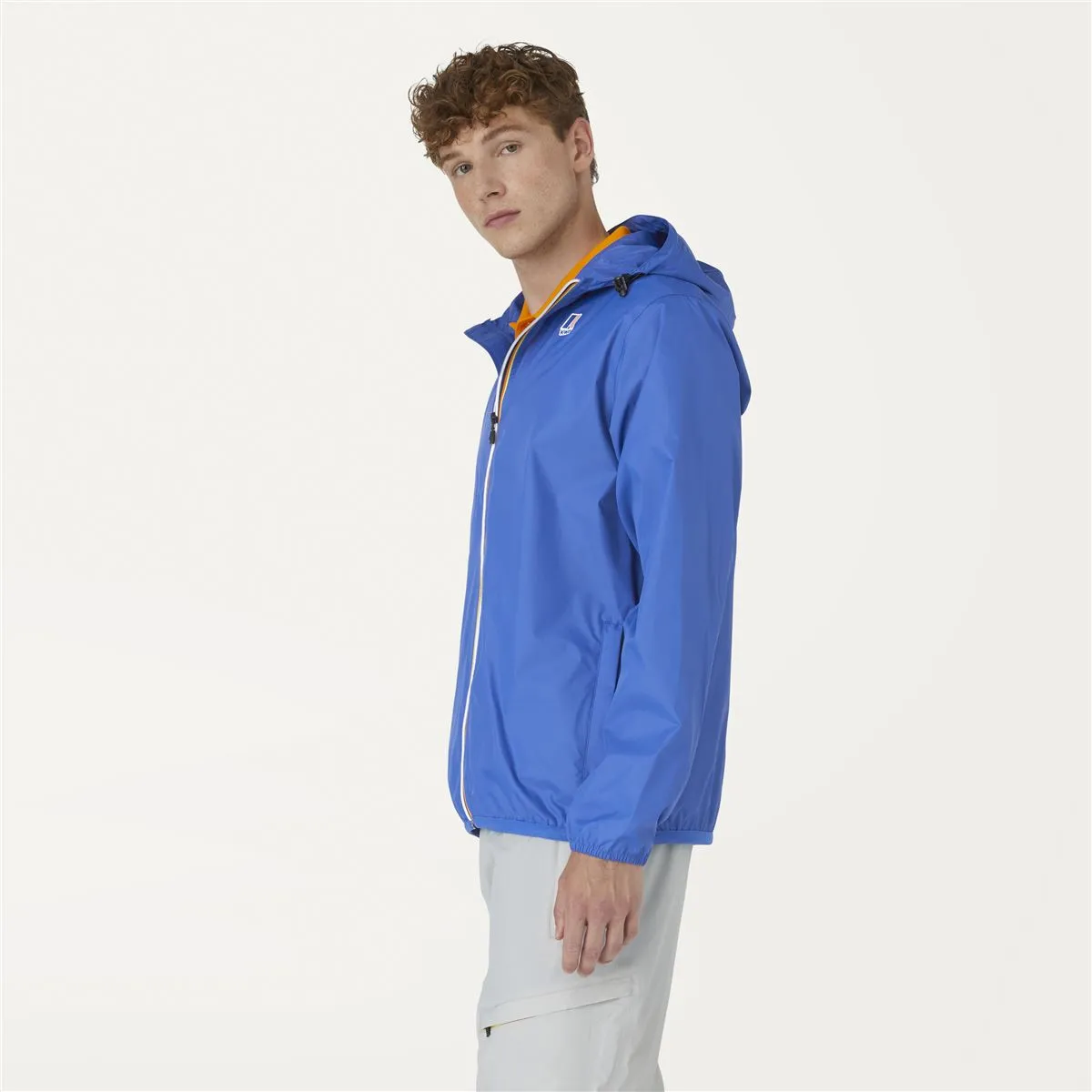 Claude - Unisex Packable Full Zip Waterproof  Rain Jacket in Blue Royal