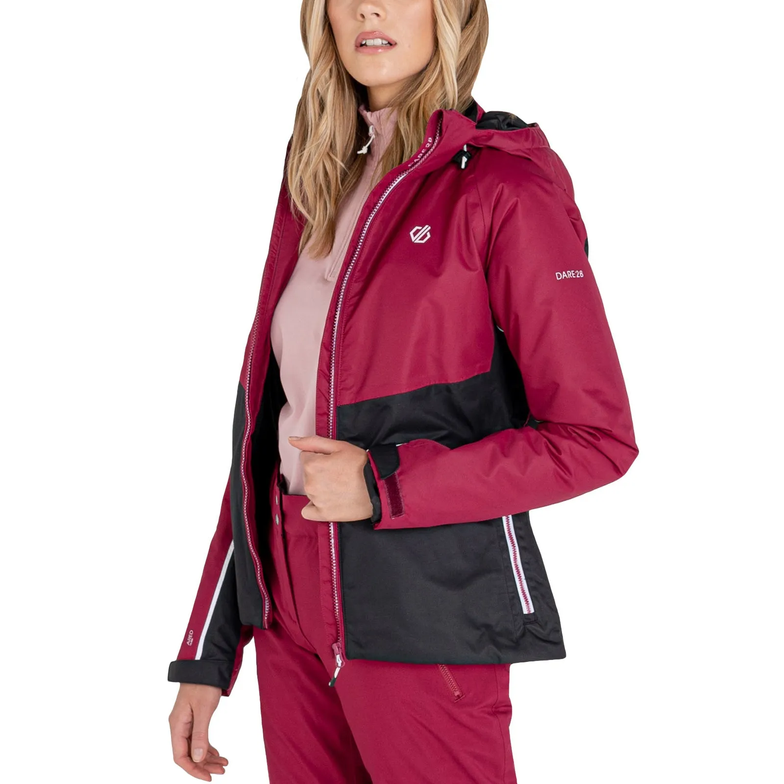 Dare 2b Womens Radiate II Waterproof Fleece Lined Ski Jacket - Beetroot