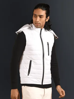 Detachable Hooded Puffer Jacket - Iceberg