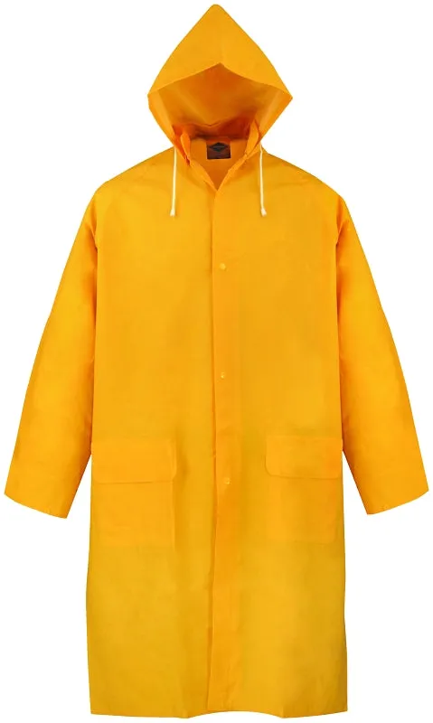 Diamondback PY-800XL Raincoat, XL, Polyester/PVC, Yellow, Comfortable Corduroy Collar, Double Fly Snap Closure, Knee :EA: QUANTITY: 1