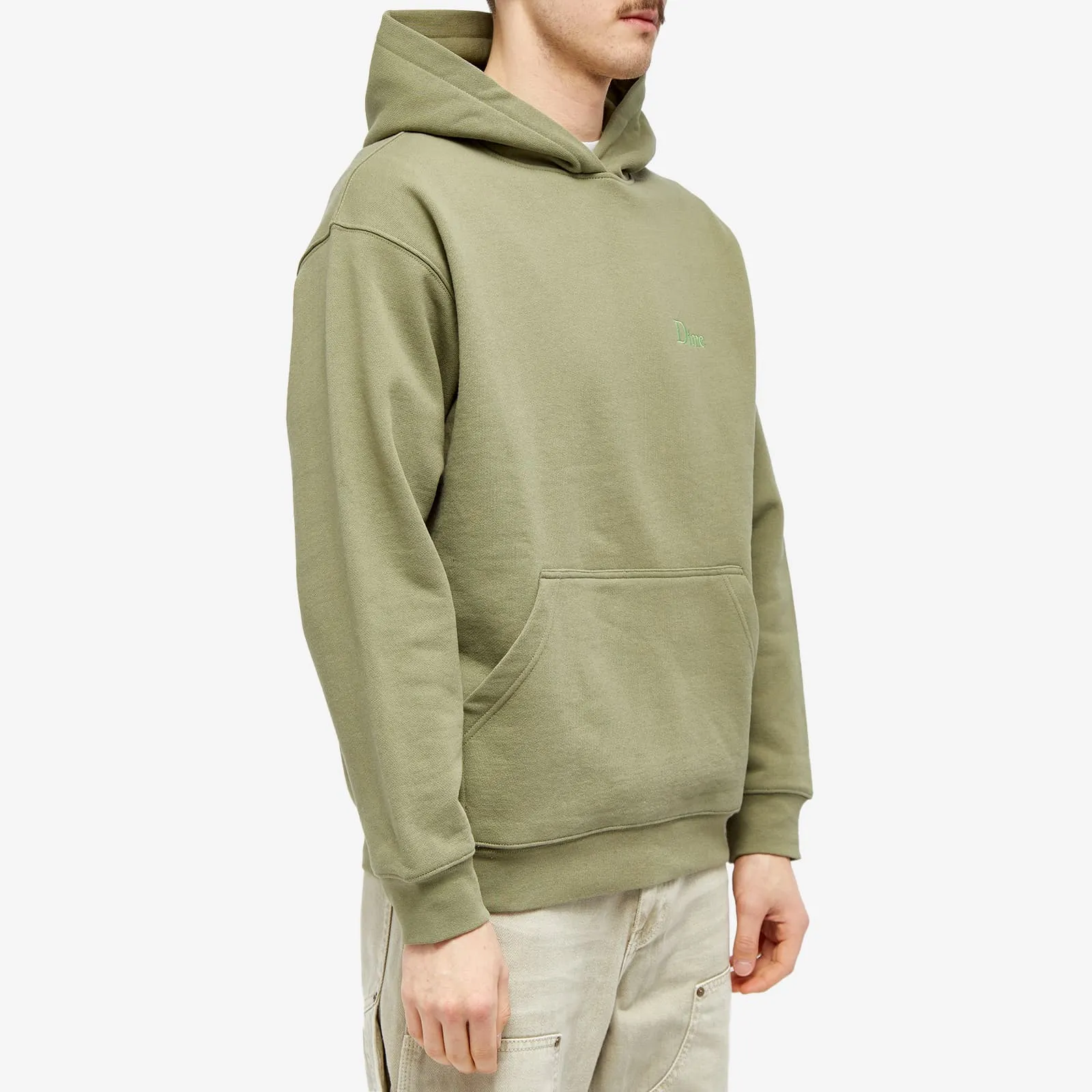 Dime Classic Small Logo Hoodie, Army Green