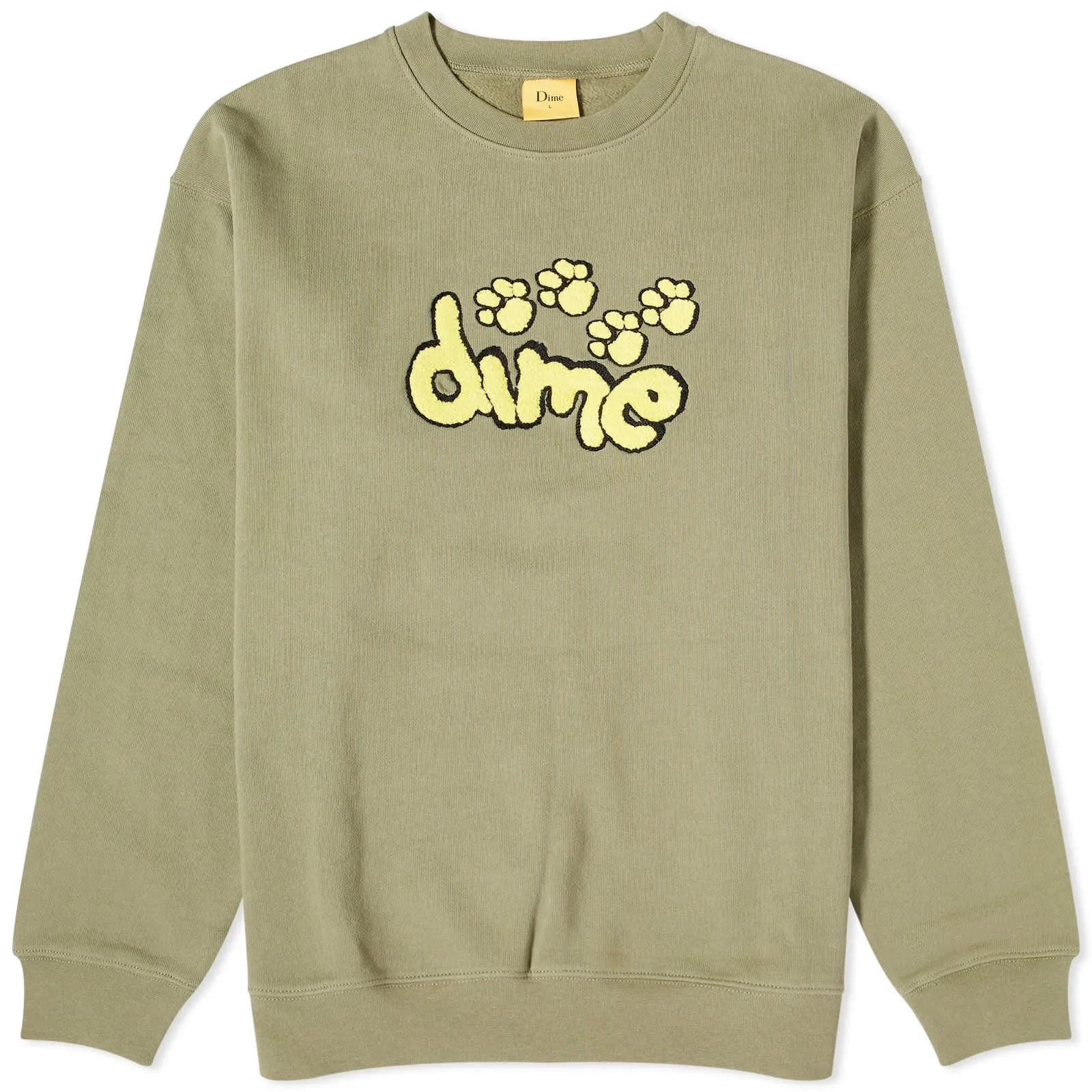 Dime Pawz Chenille Sweatshirt, Army Green