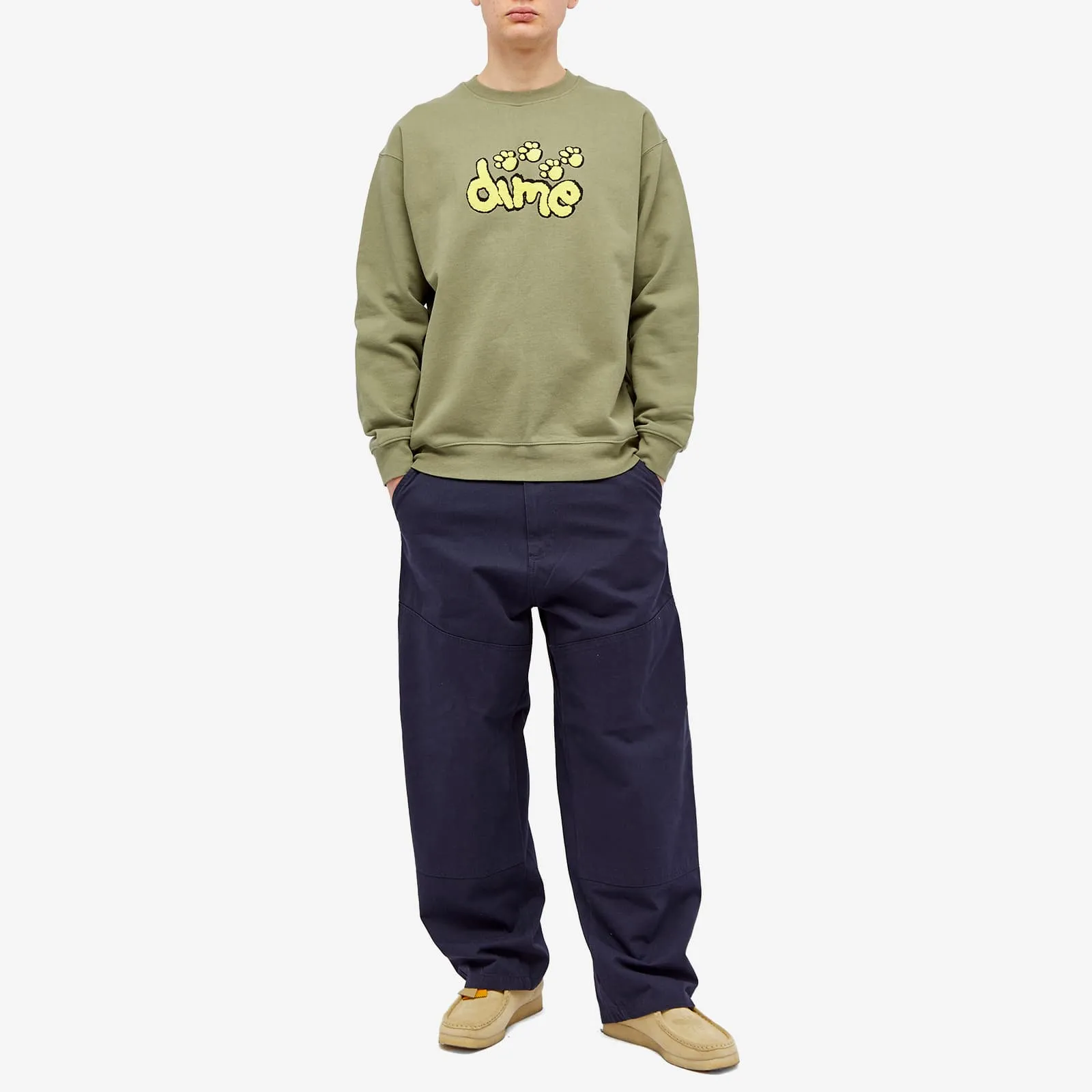 Dime Pawz Chenille Sweatshirt, Army Green