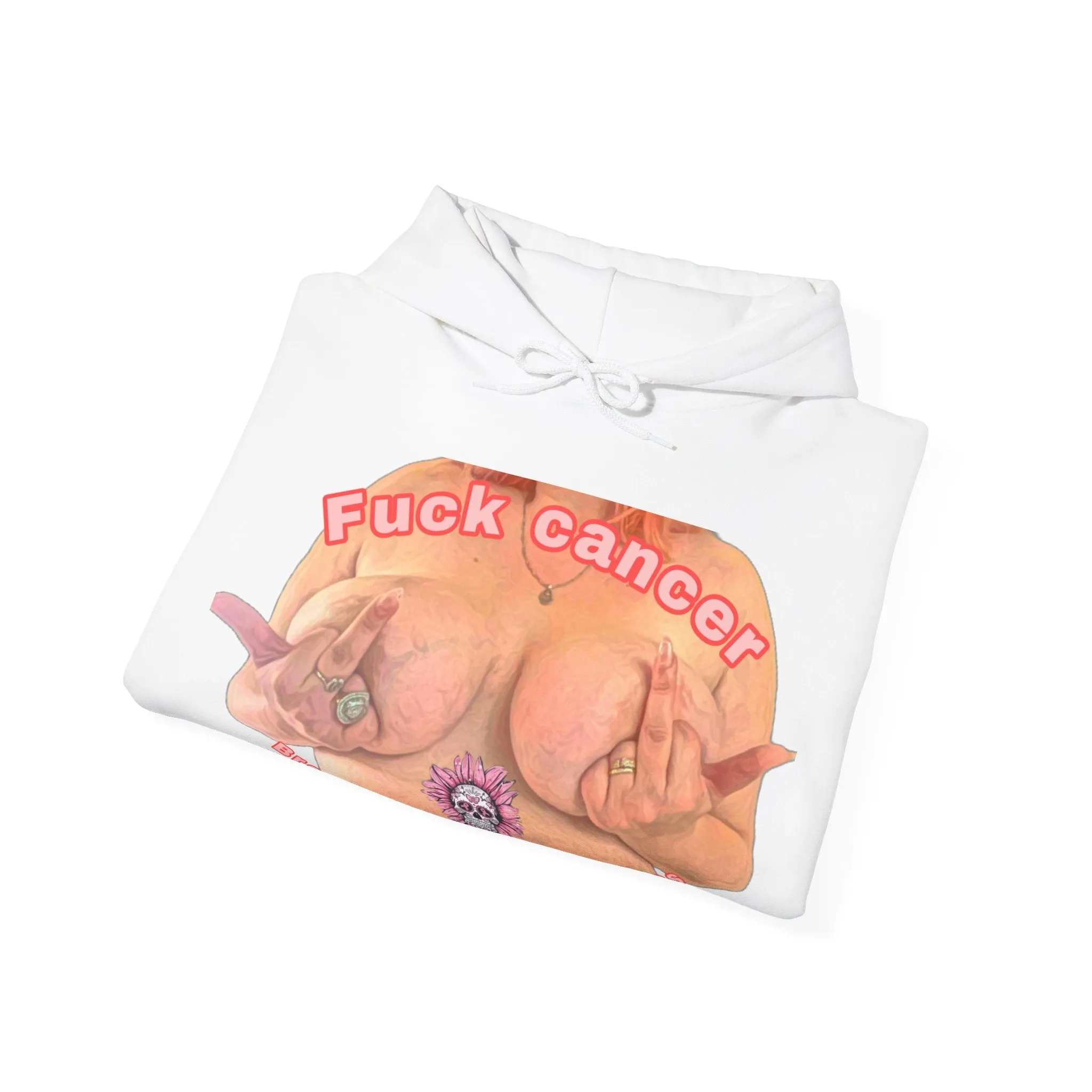 Fuck Cancer, Breast Cancer Awareness Unisex Heavy Blend™ Hooded Sweatshirt