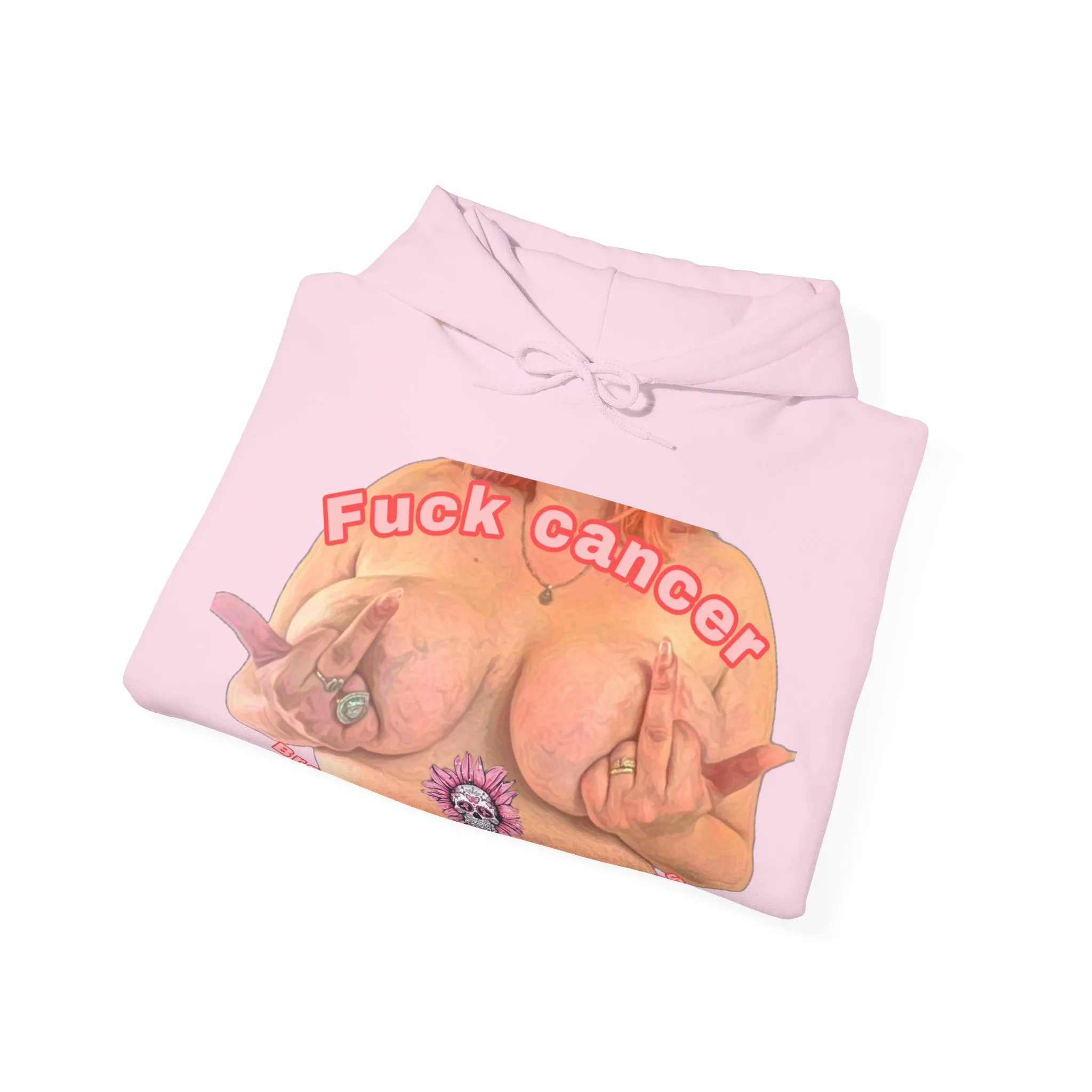 Fuck Cancer, Breast Cancer Awareness Unisex Heavy Blend™ Hooded Sweatshirt