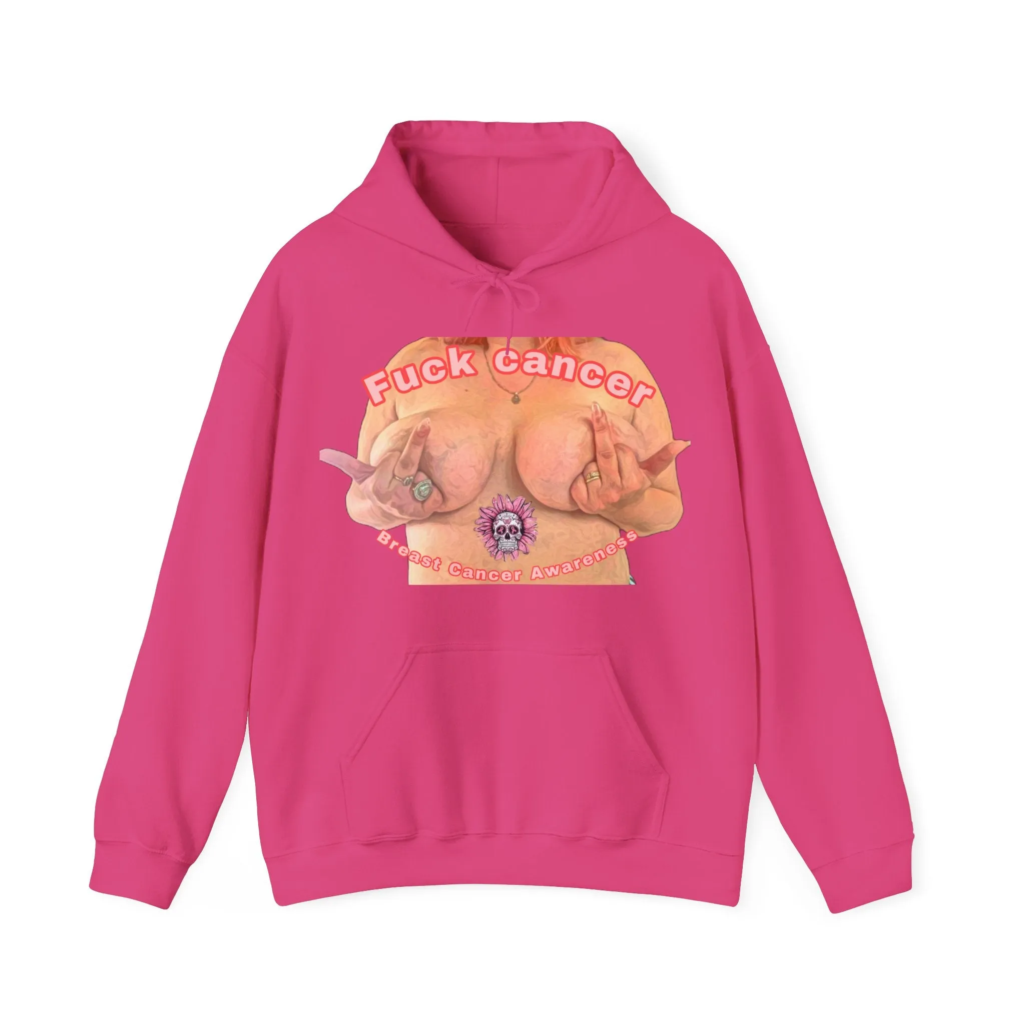 Fuck Cancer, Breast Cancer Awareness Unisex Heavy Blend™ Hooded Sweatshirt