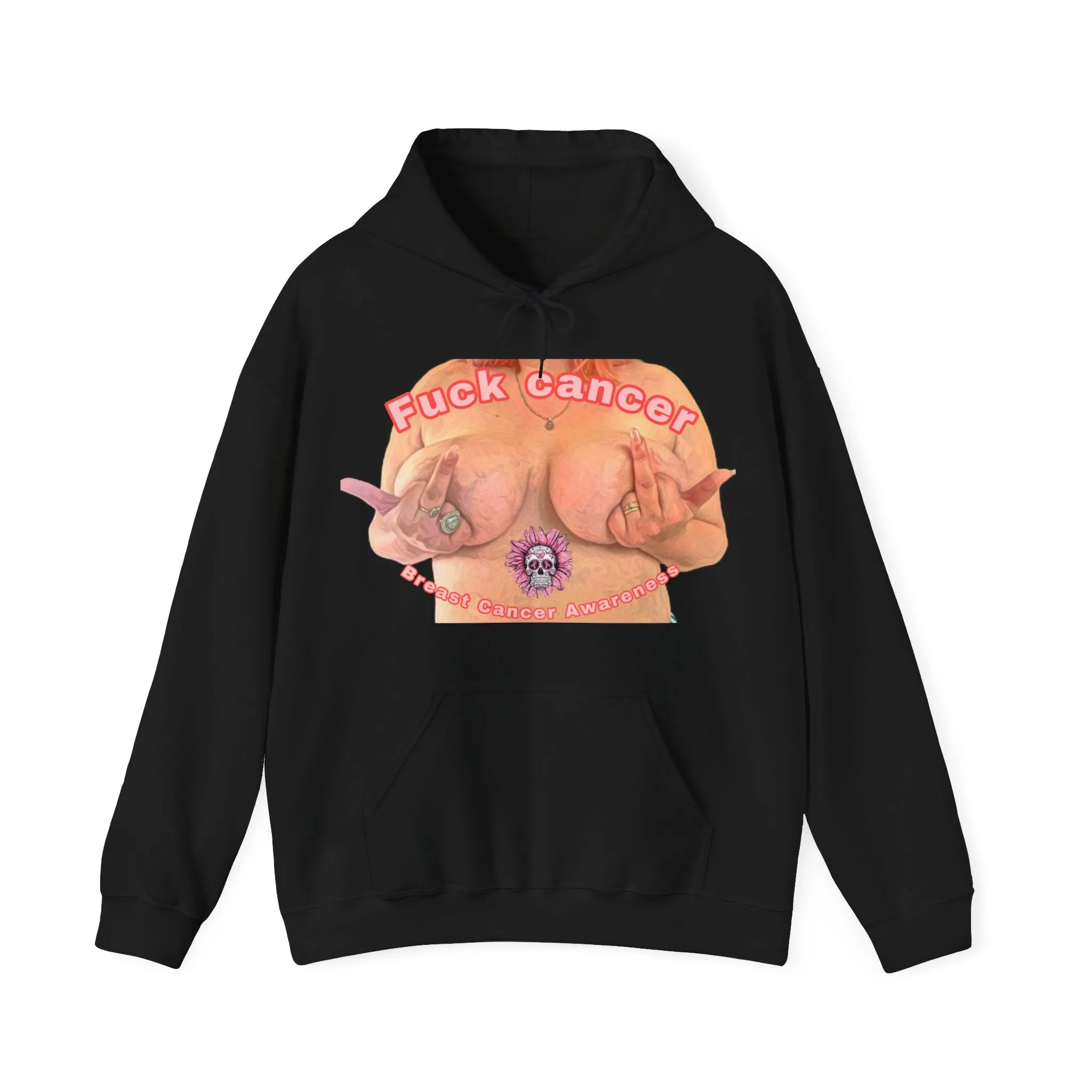 Fuck Cancer, Breast Cancer Awareness Unisex Heavy Blend™ Hooded Sweatshirt