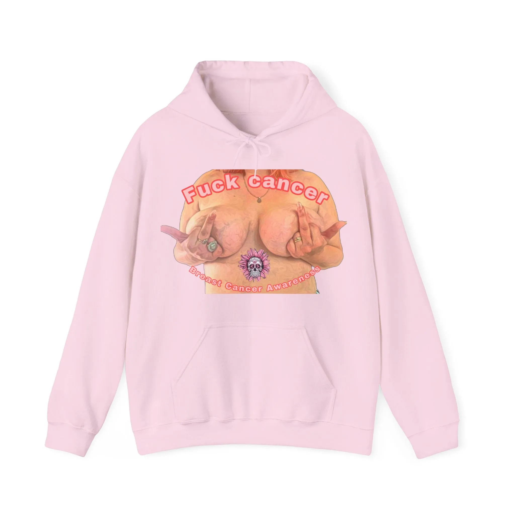 Fuck Cancer, Breast Cancer Awareness Unisex Heavy Blend™ Hooded Sweatshirt