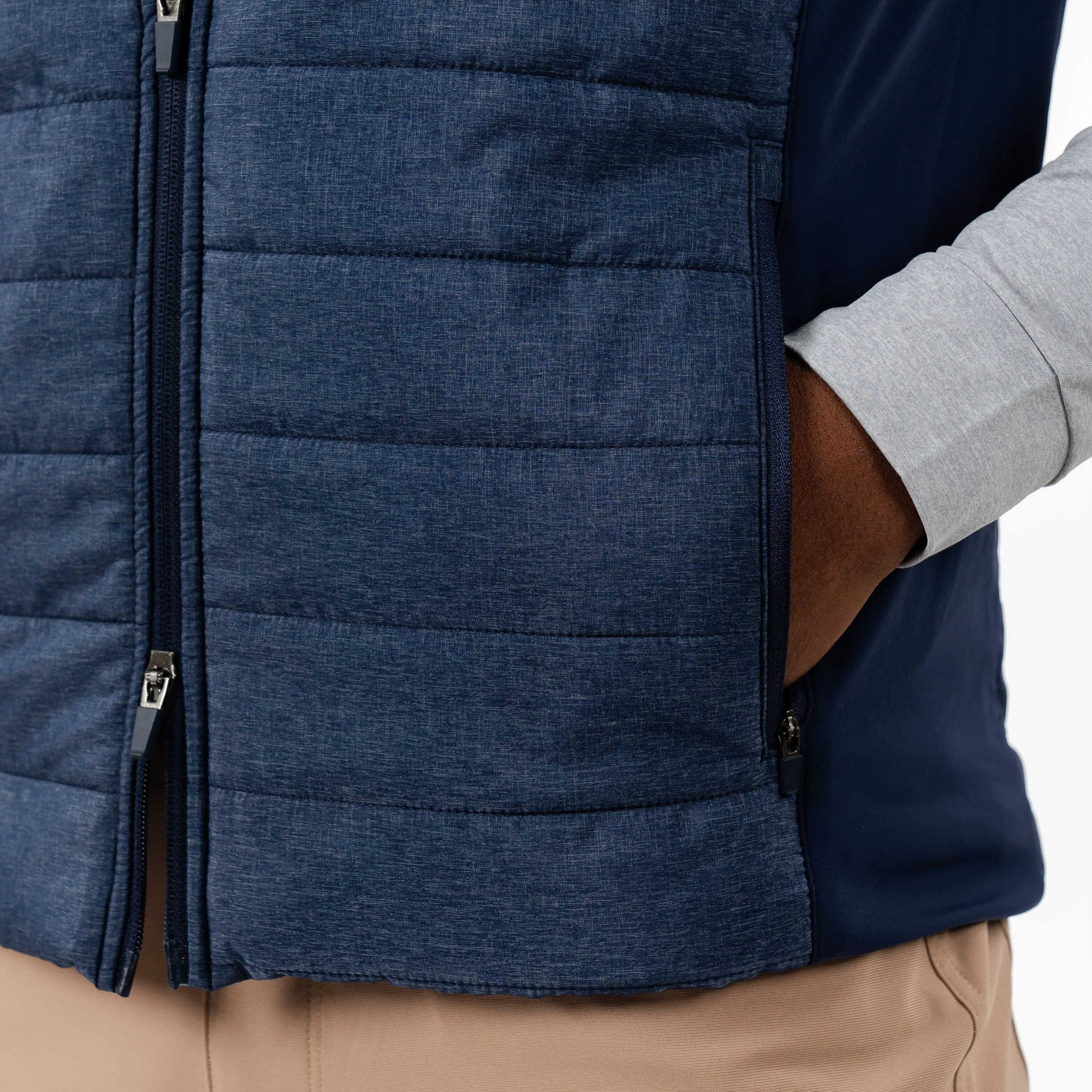 Fulton Performance Vest | Heather - Fleet Navy/White