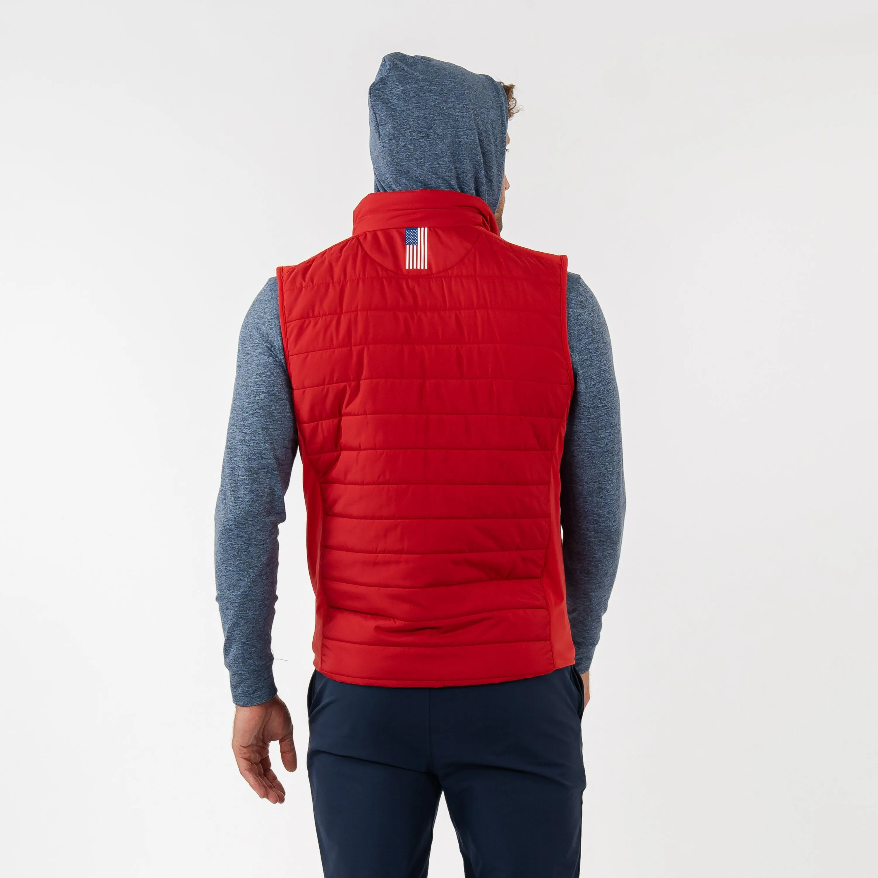 Fulton Performance Vest | Solid - Cardinal Red/Admiral Navy - USA