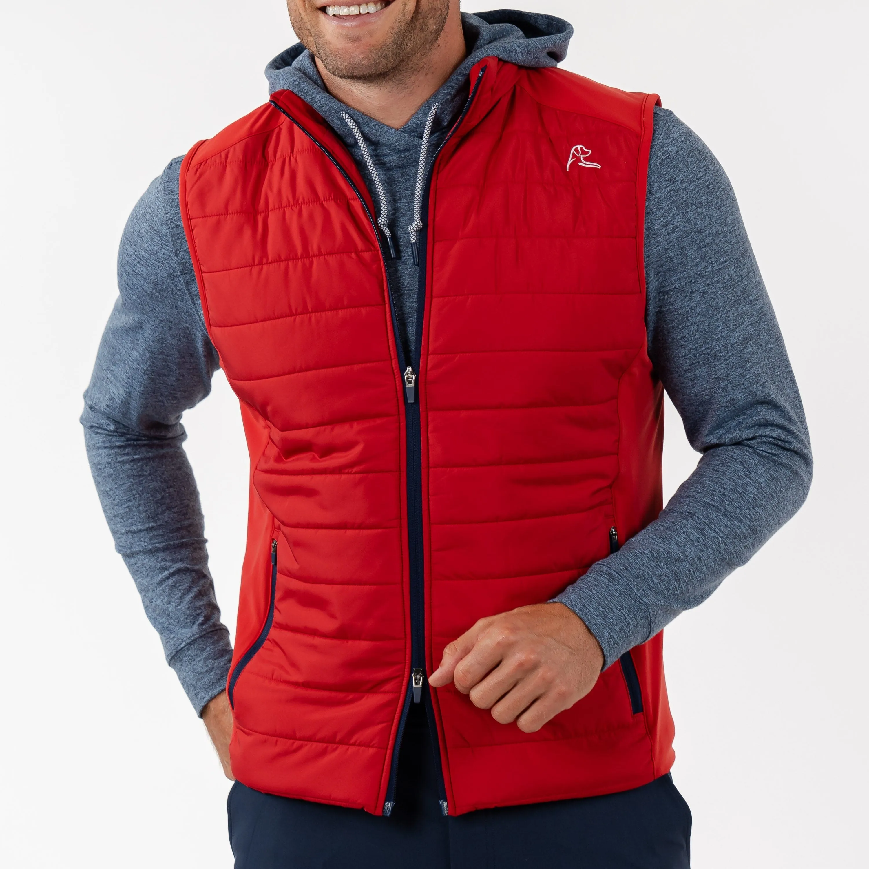 Fulton Performance Vest | Solid - Cardinal Red/Admiral Navy - USA