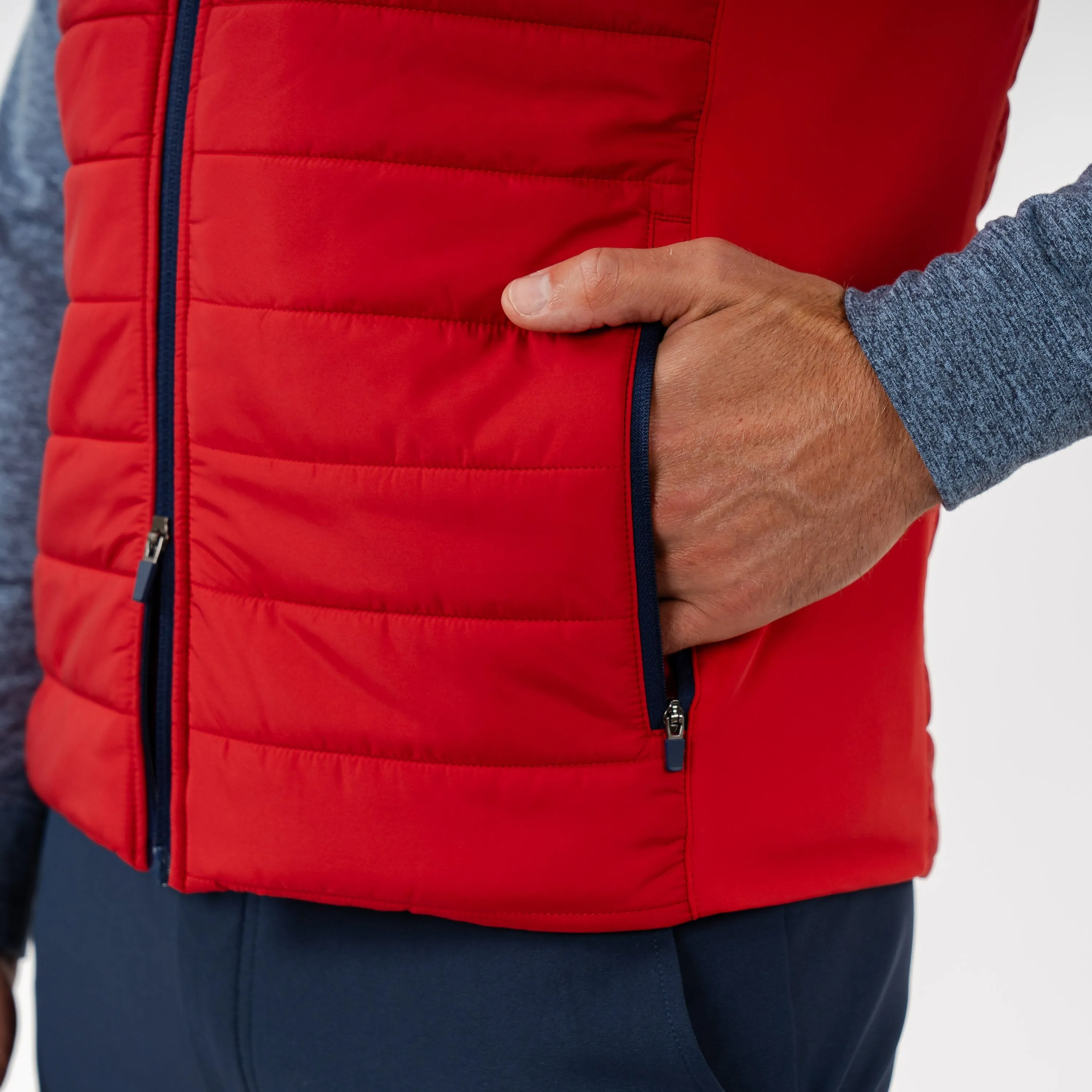 Fulton Performance Vest | Solid - Cardinal Red/Admiral Navy - USA