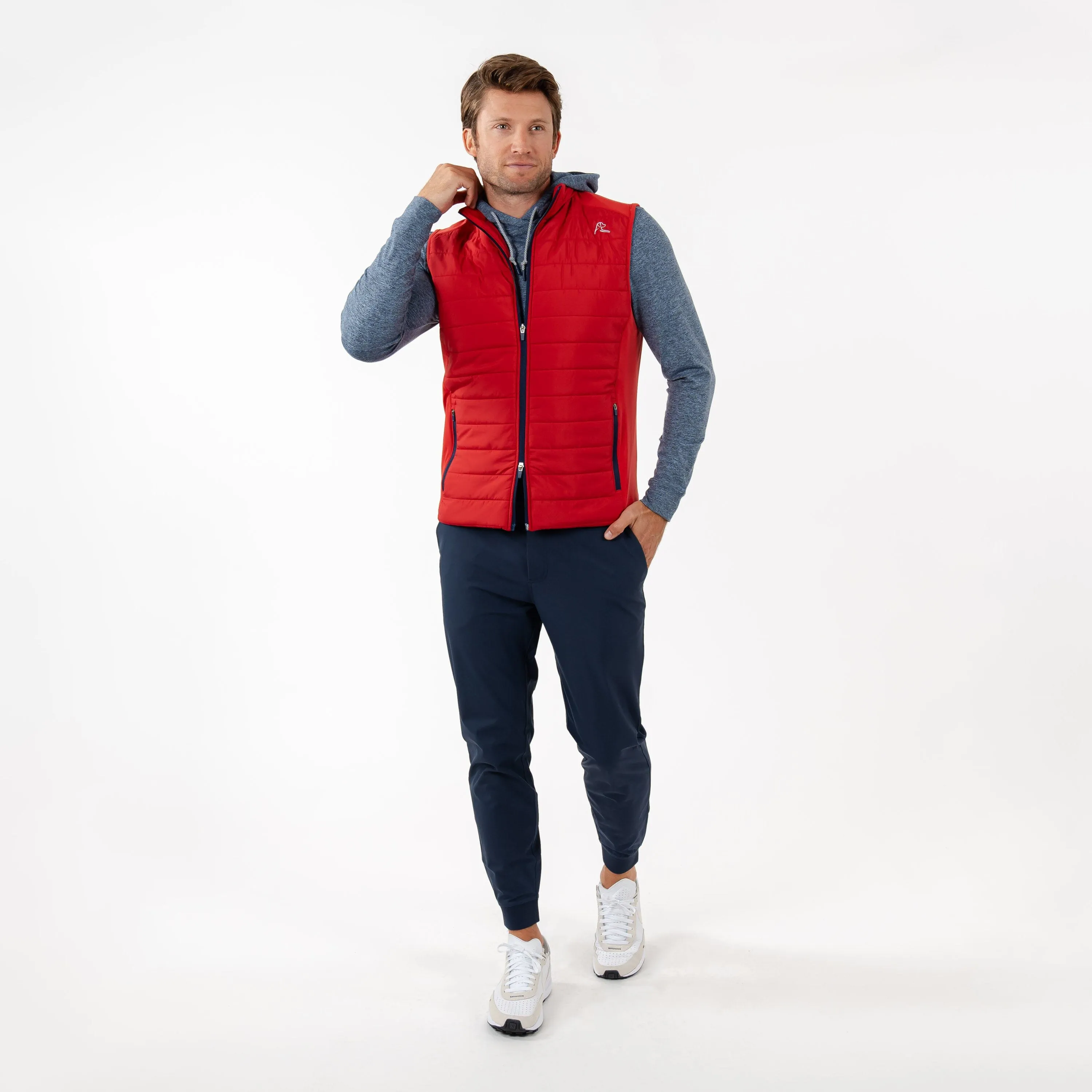 Fulton Performance Vest | Solid - Cardinal Red/Admiral Navy - USA