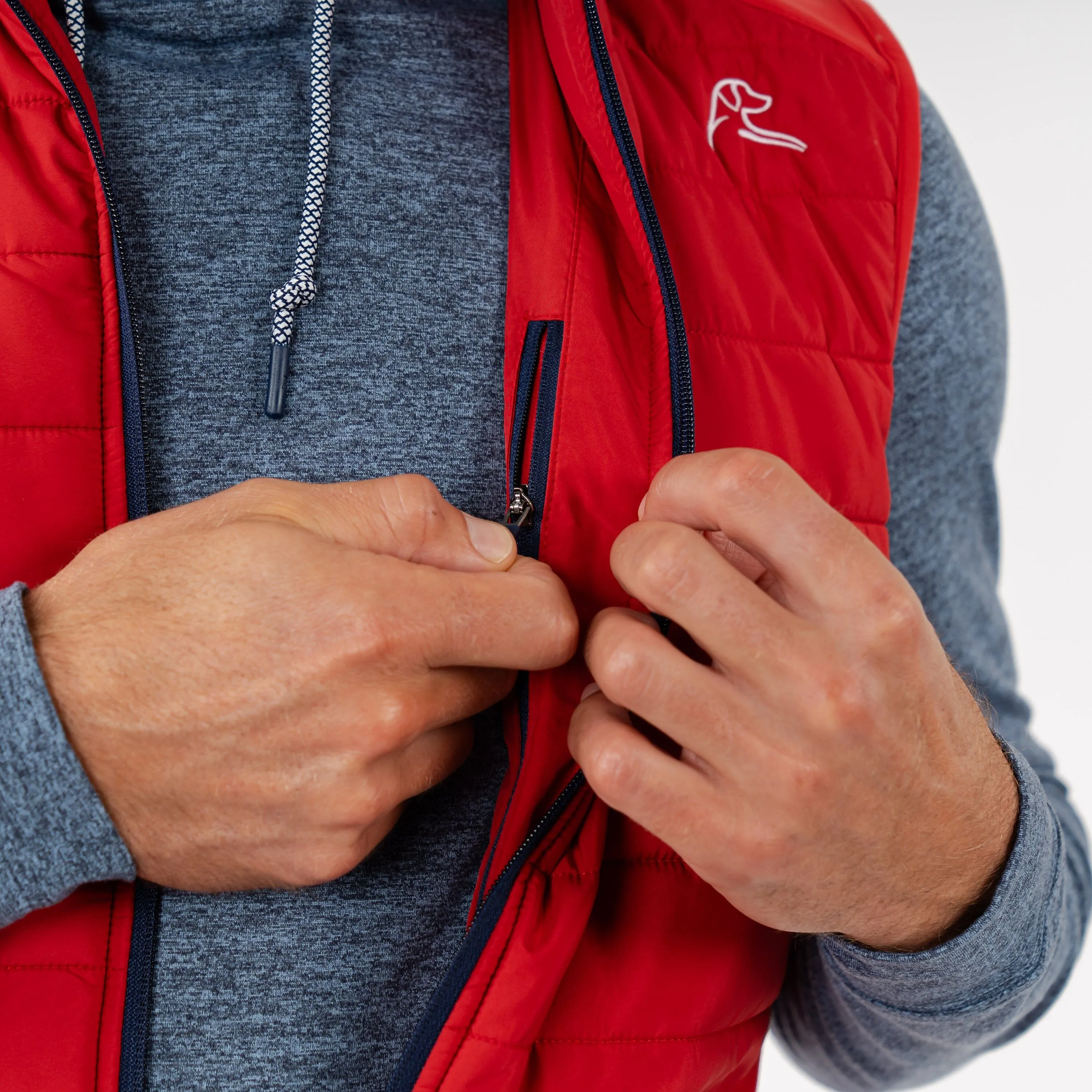 Fulton Performance Vest | Solid - Cardinal Red/Admiral Navy - USA