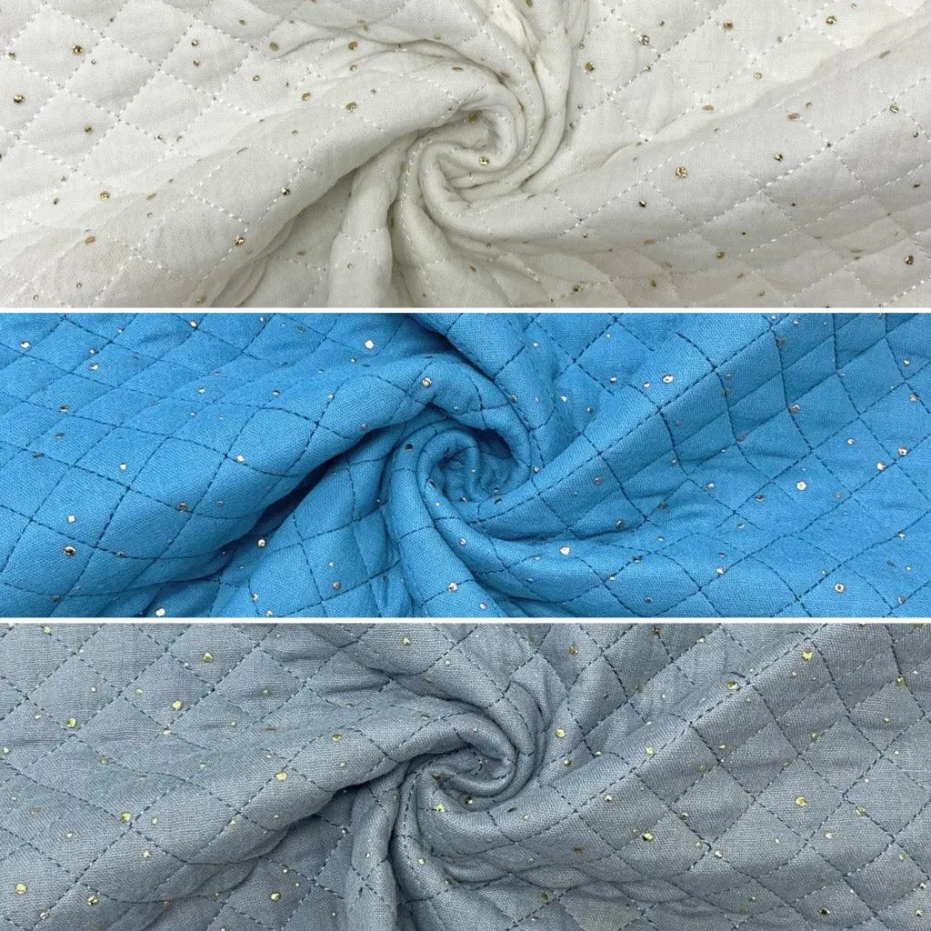 Gold Speckled Quilted Double Gauze Fabric