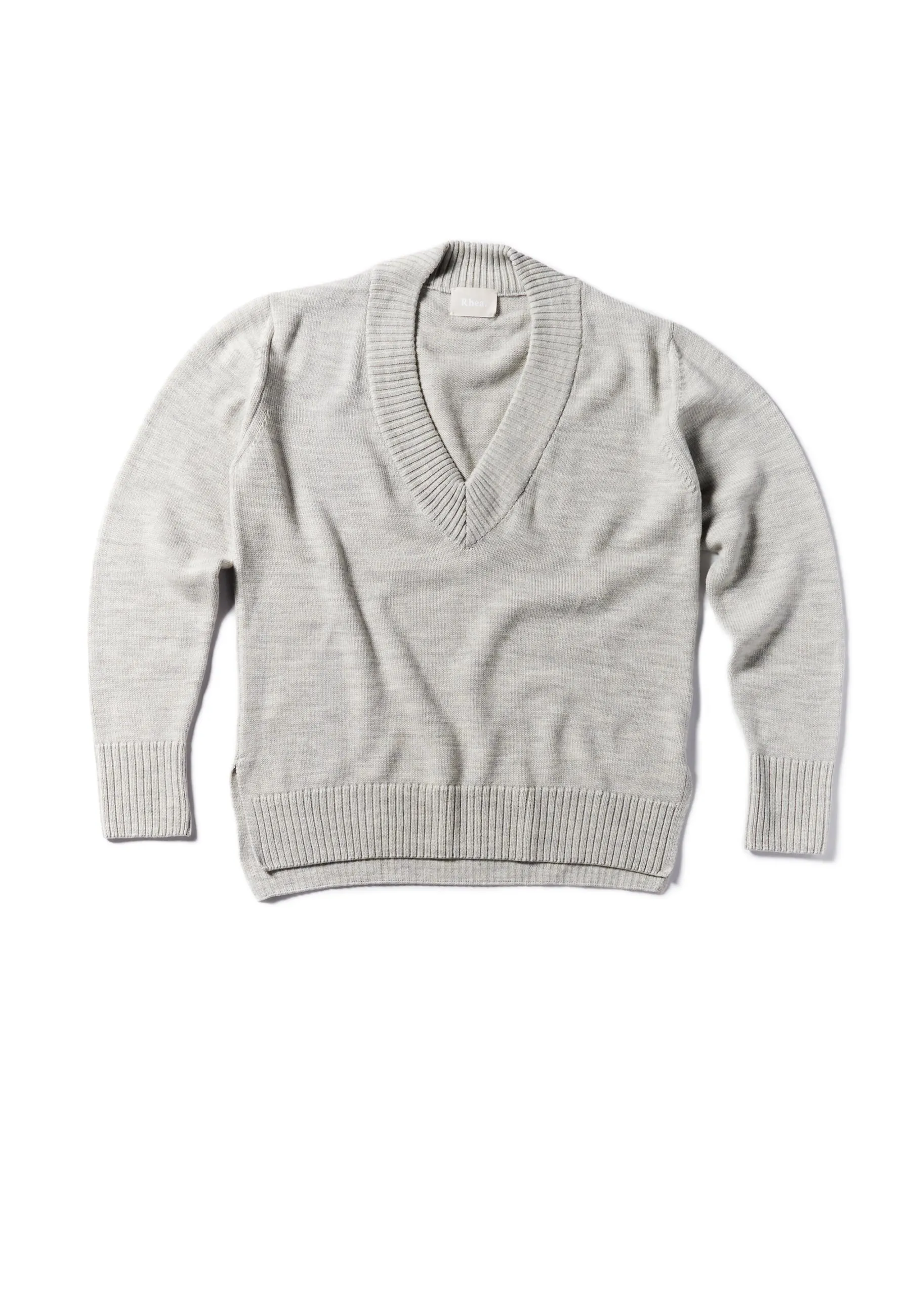 GREY V NECK SWEATER