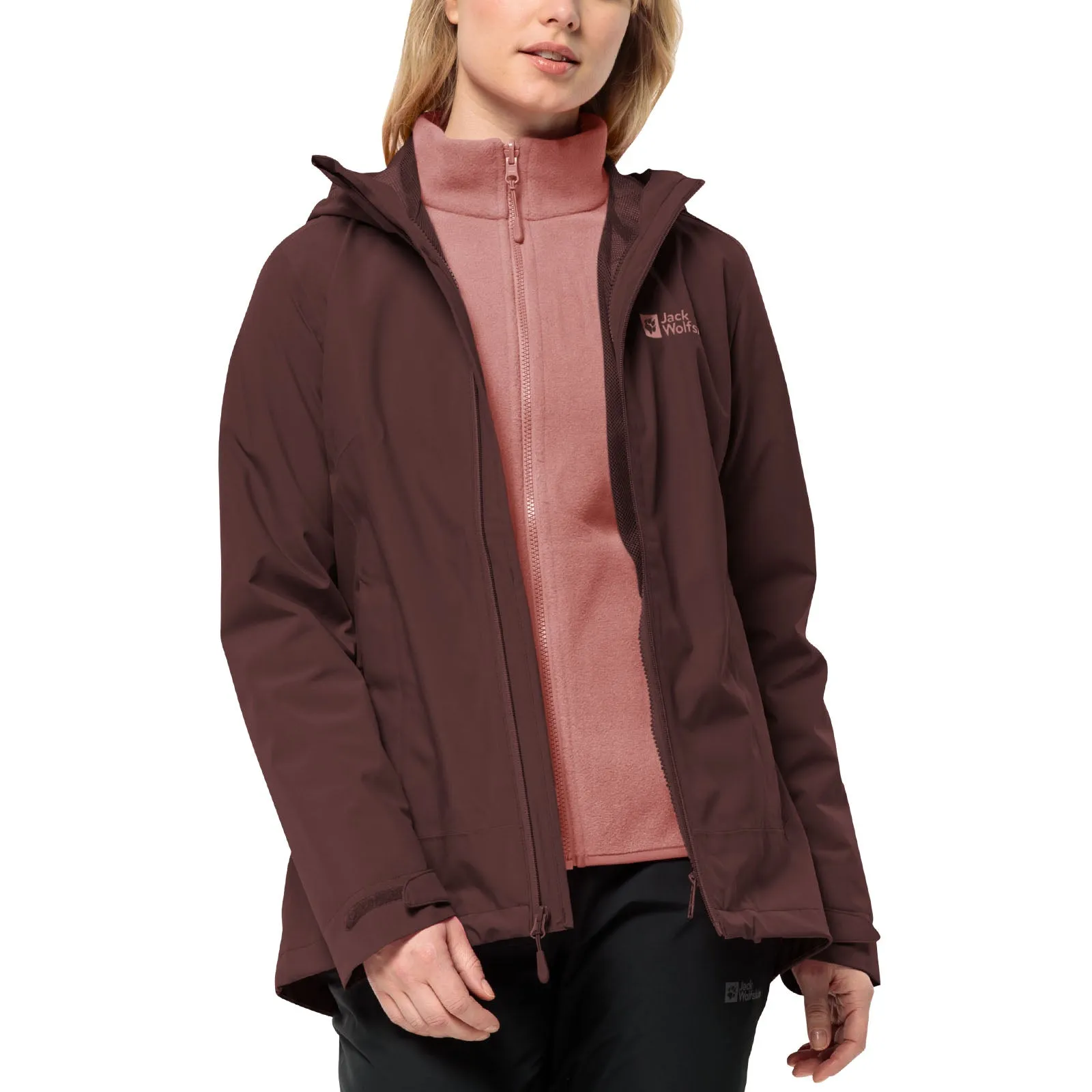 Jack Wolfskin Womens Moonrise 3 IN 1 Fleece Lined Waterproof Jacket