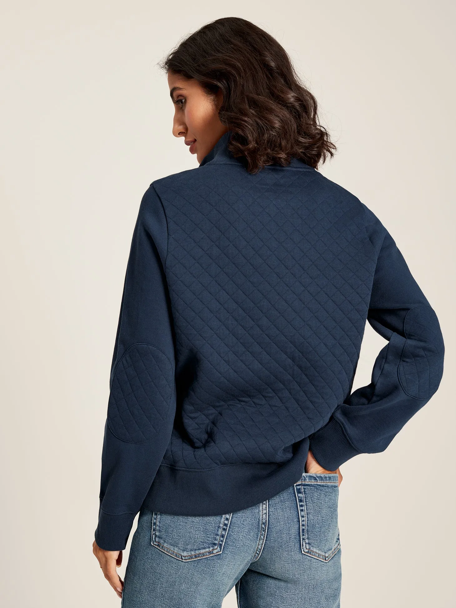 Joules Anisa Quilted Zip Sweat Top