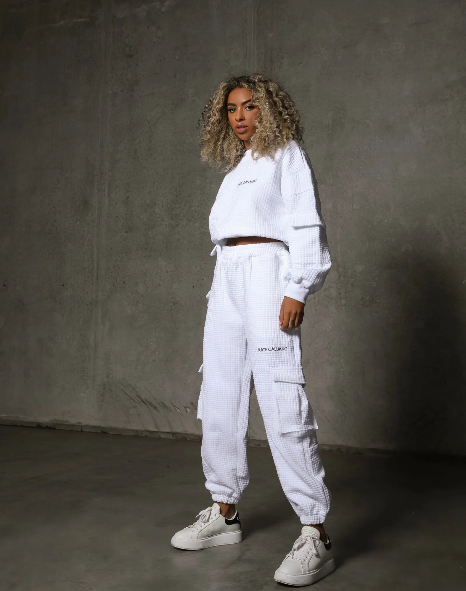 KG22 Quilted Tracksuit Pants - White