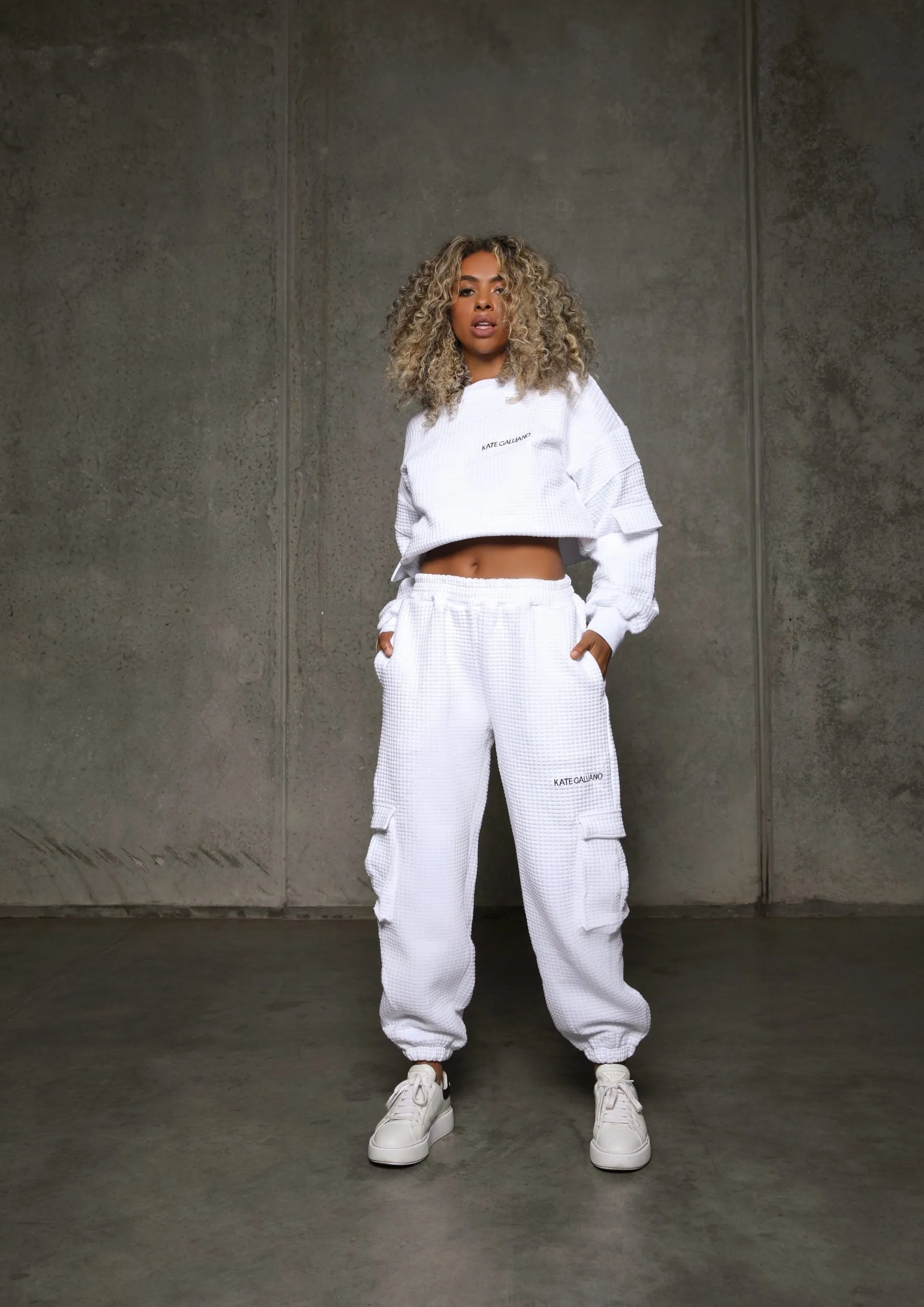 KG22 Quilted Tracksuit Pants - White