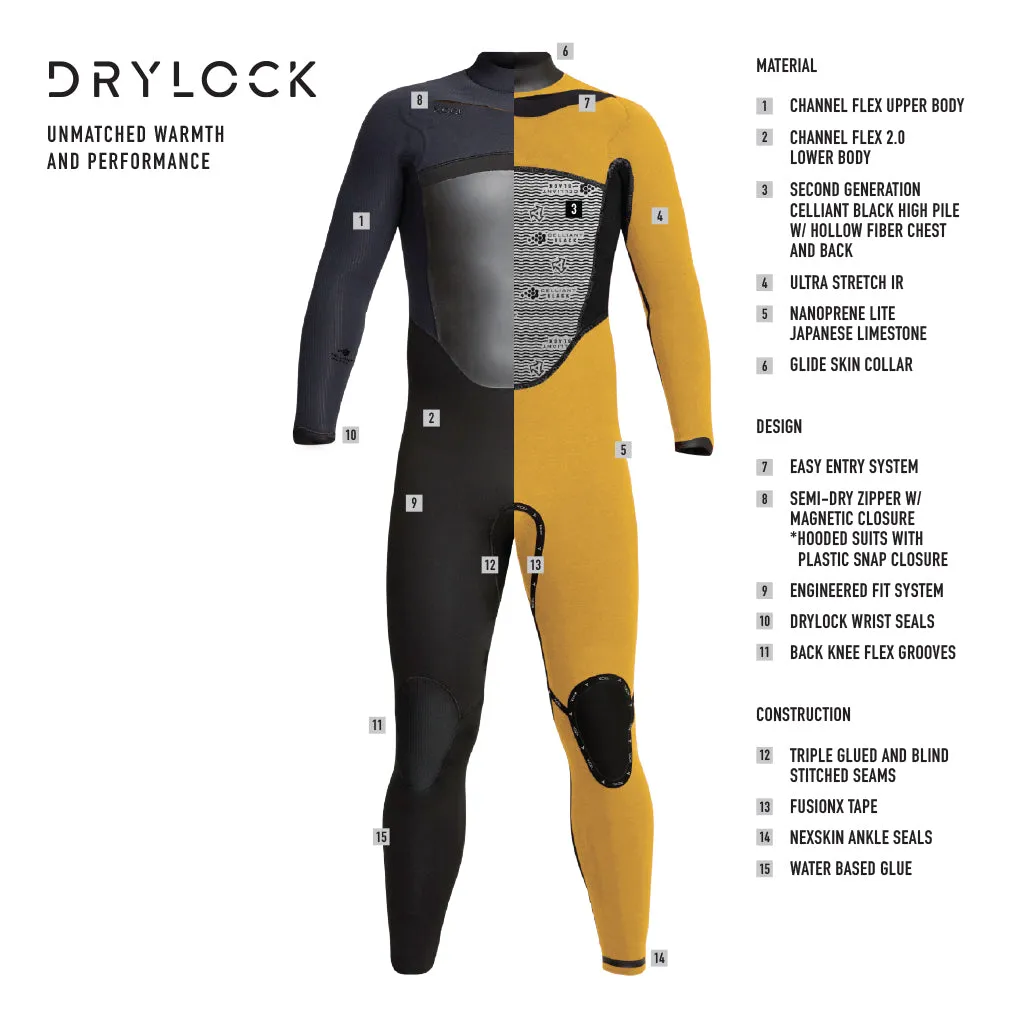 Men's Drylock Hooded Full Wetsuit 4/3mm