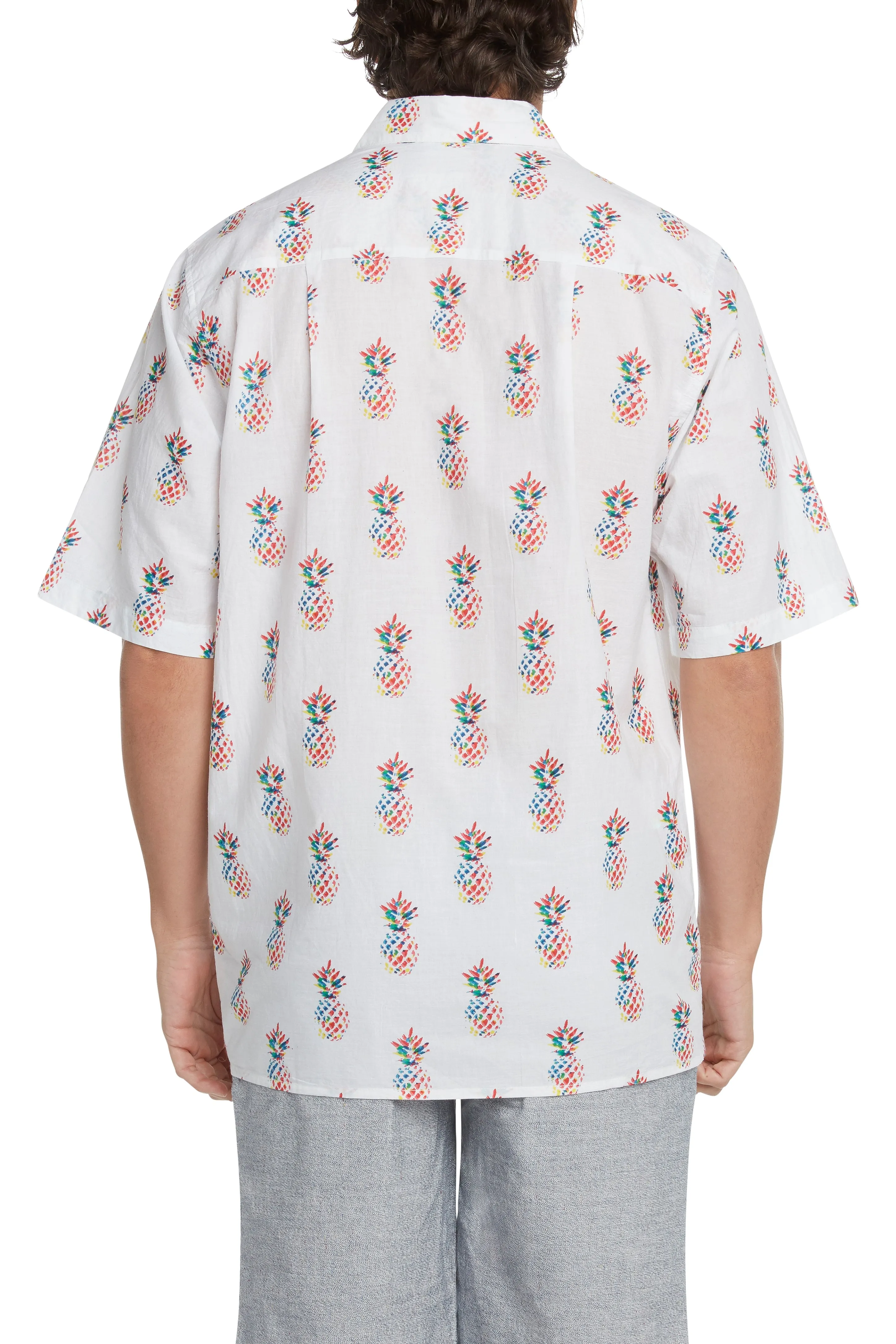 Men's Simpatiko Multi-Colored Pineapple Short-Sleeved Button Down Shirt