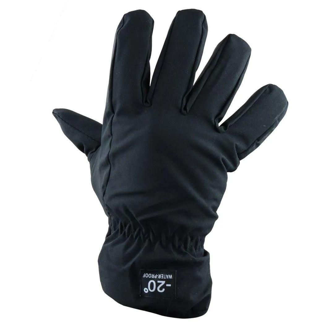 Mens Waterproof Insulated Gloves Snow Ski Elasticated Classis Black