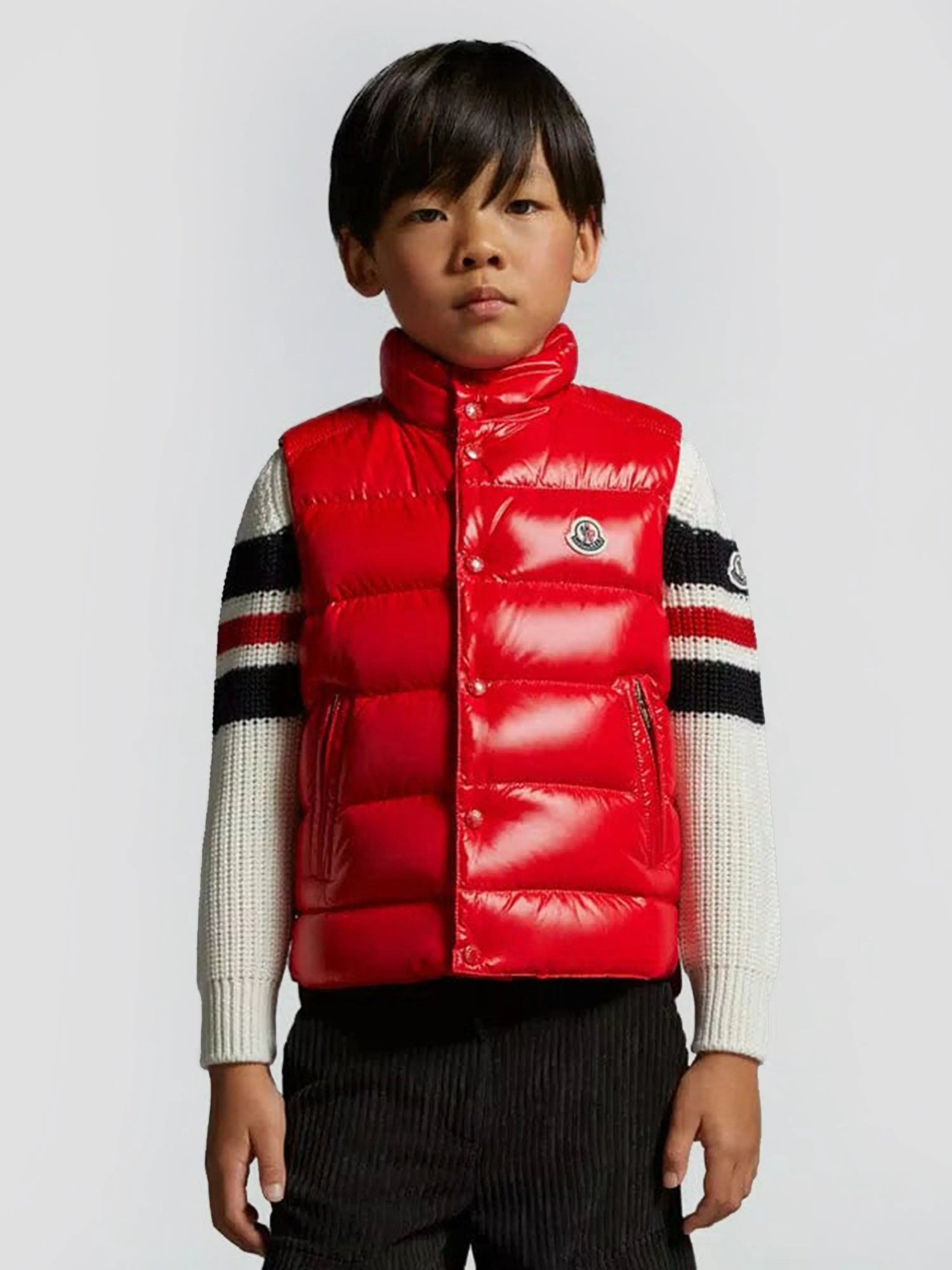 Moncler Enfant Boys Down Padded Tib Gilet in Red