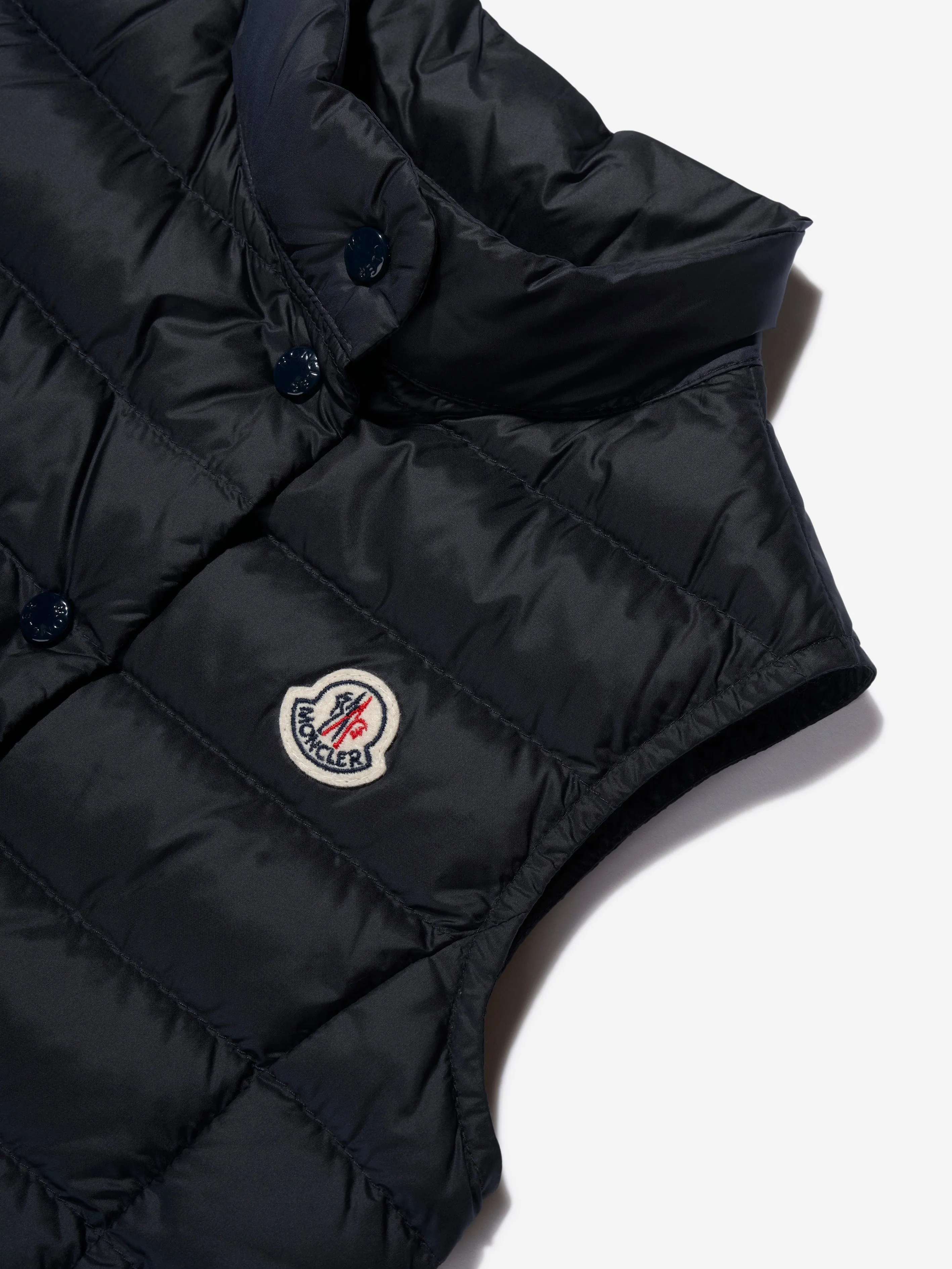 Moncler Enfant Girls Down Padded Liane Gilet in Navy