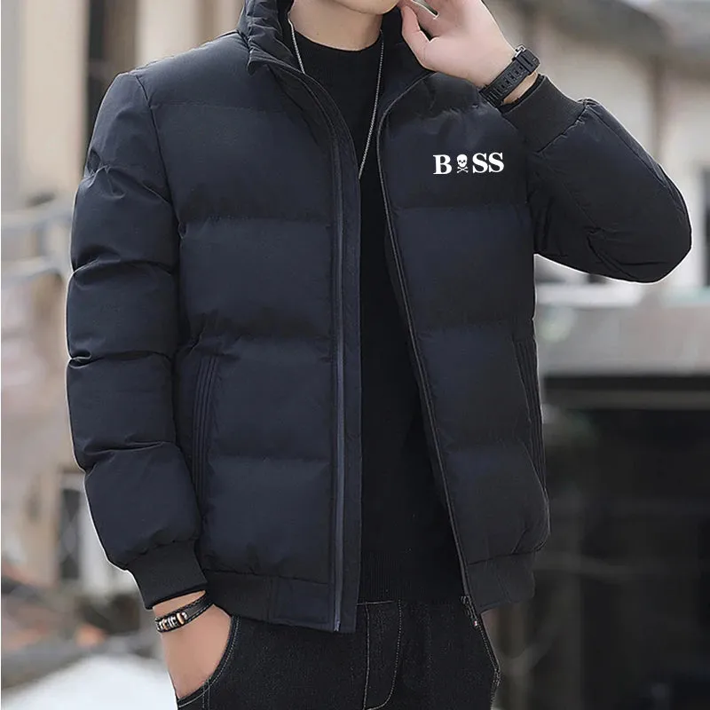 New Stylish Jacket Boss Logo 2024 Men'S Winter Jacket and Coat Cotton Coat Men'S Windproof Thick Thermal