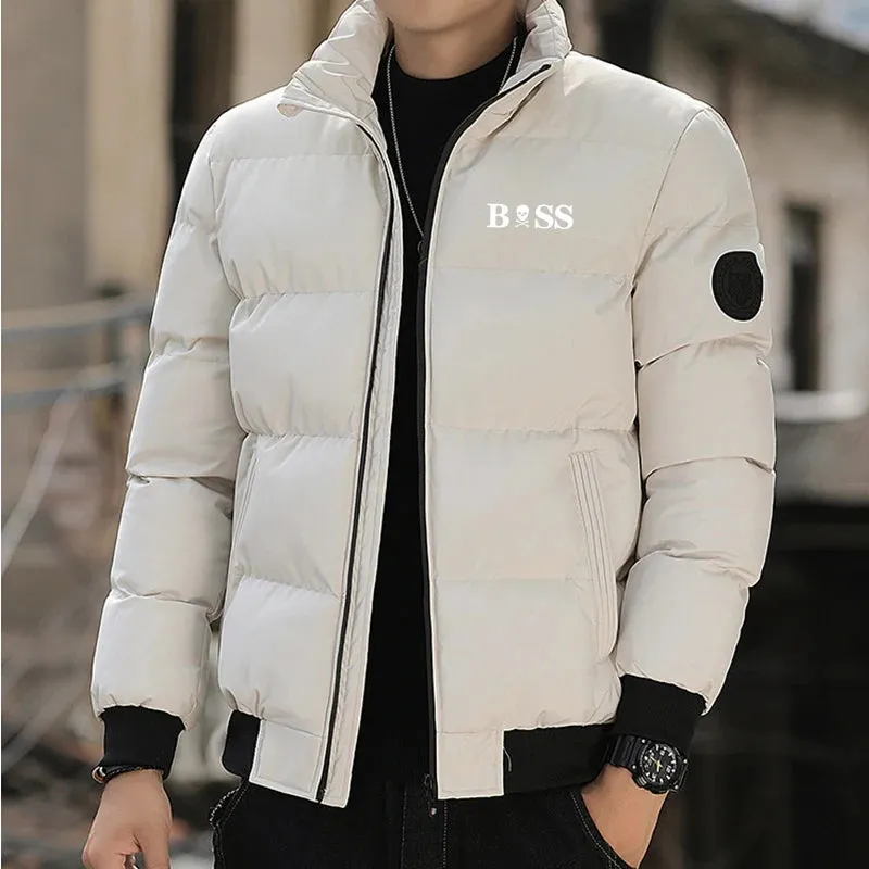 New Stylish Jacket Boss Logo 2024 Men'S Winter Jacket and Coat Cotton Coat Men'S Windproof Thick Thermal