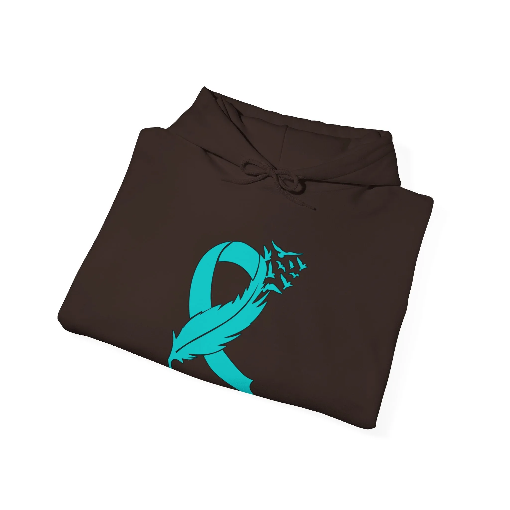 Ovarian Cancer Ribbon Unisex Heavy Blend™ Hooded Sweatshirt