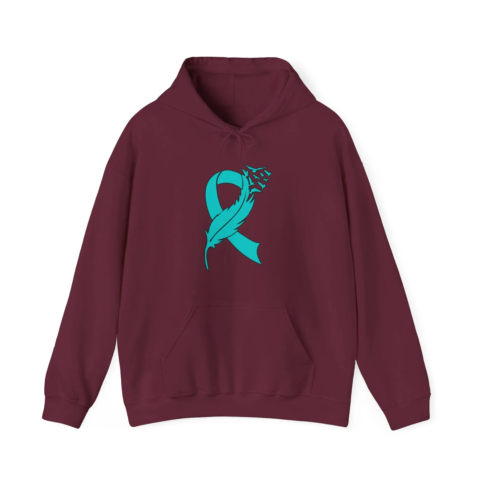 Ovarian Cancer Ribbon Unisex Heavy Blend™ Hooded Sweatshirt