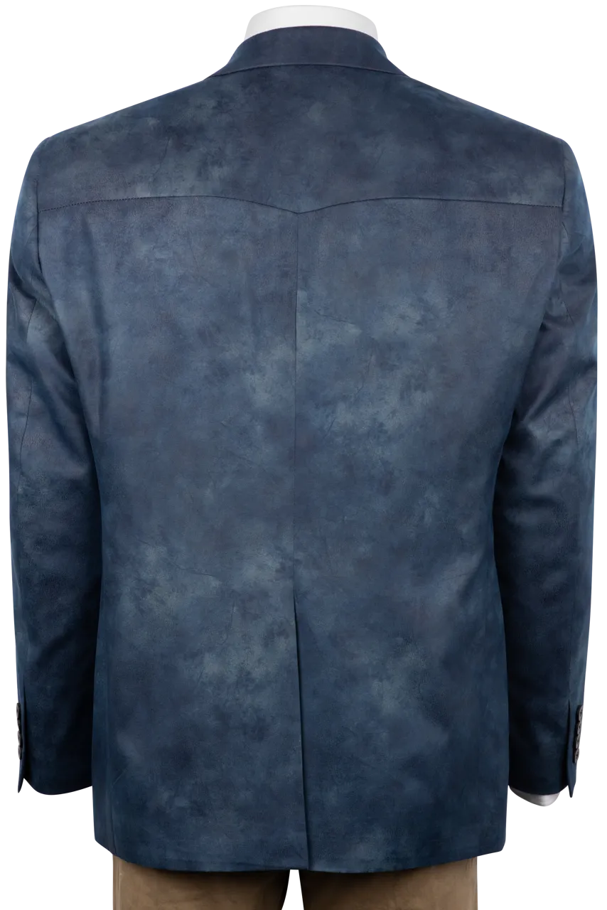 Pinto Ranch Blue Leather Micro Fiber Sport Coat