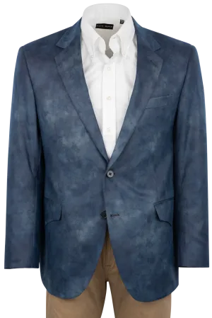 Pinto Ranch Blue Leather Micro Fiber Sport Coat