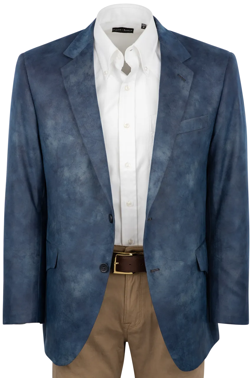 Pinto Ranch Blue Leather Micro Fiber Sport Coat