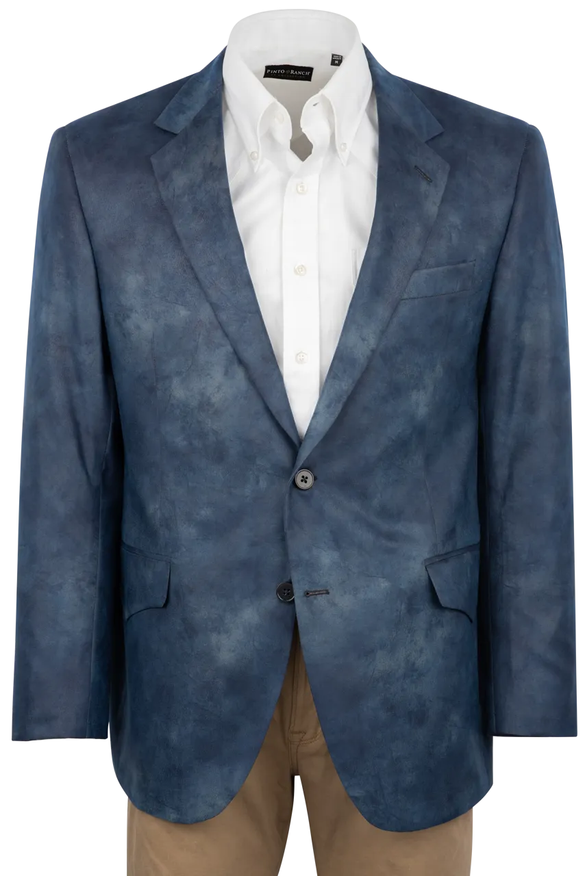 Pinto Ranch Blue Leather Micro Fiber Sport Coat