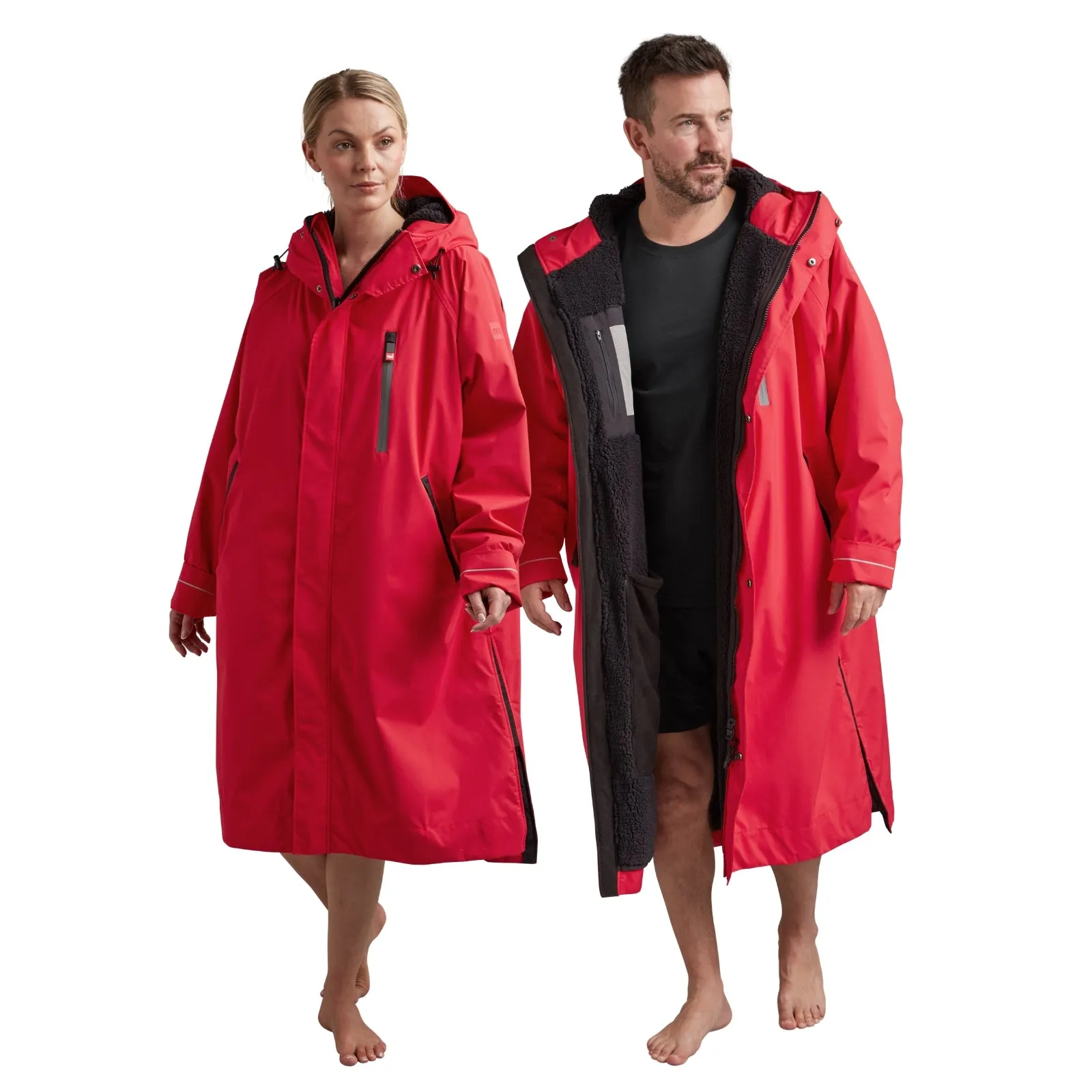 Red Adults Pro Long Sleeve Waterproof Dry Changing Robe Alter EVO