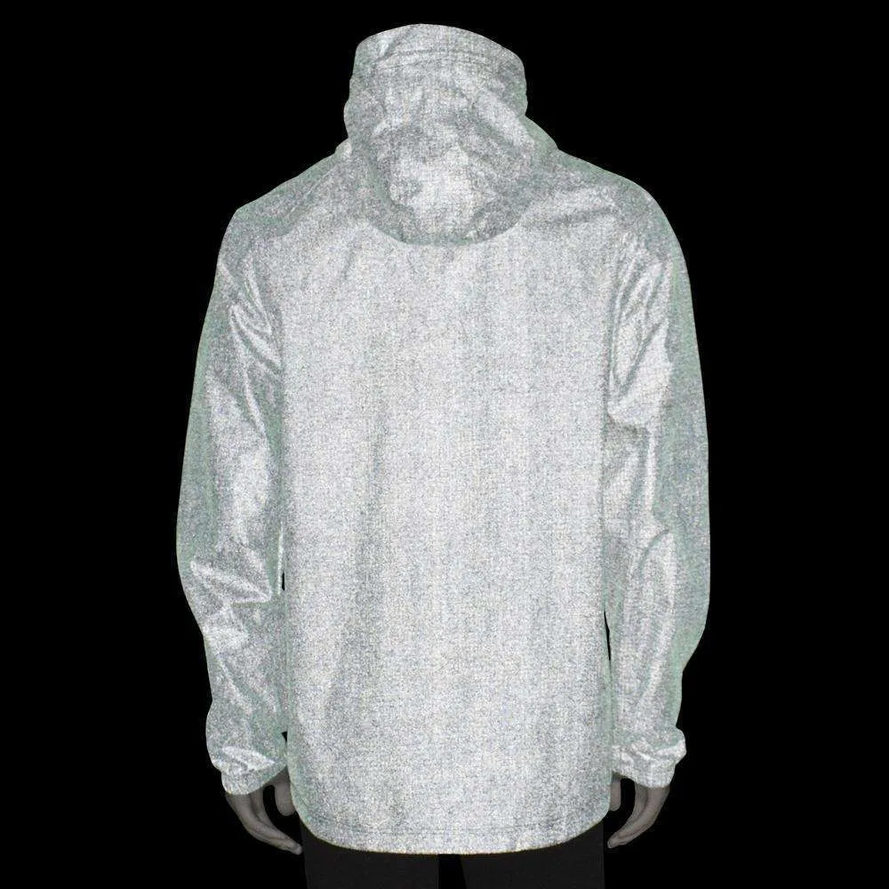 Reflective Unisex Half-Zip Anorak in Green/Purple Shimmer