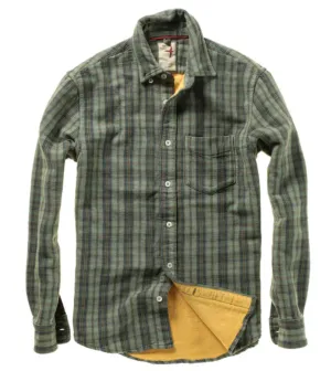 Relwen Chamois Lined Flannel Shirt - Sage/Navy