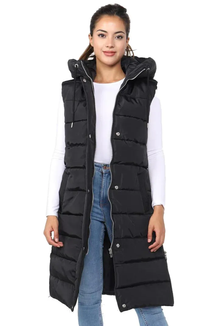 S-5XL Long Padded Sleeveless Gilet