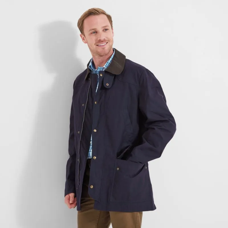 Schoffel Preston Mens Wax Jacket - Navy