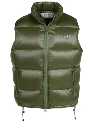 Schott N.Y.C NYLON DOWN FILLED VEST MENS -OLIVE