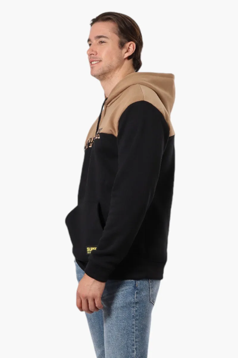 Super Triple Goose Embroidered Colour Block Hoodie - Brown